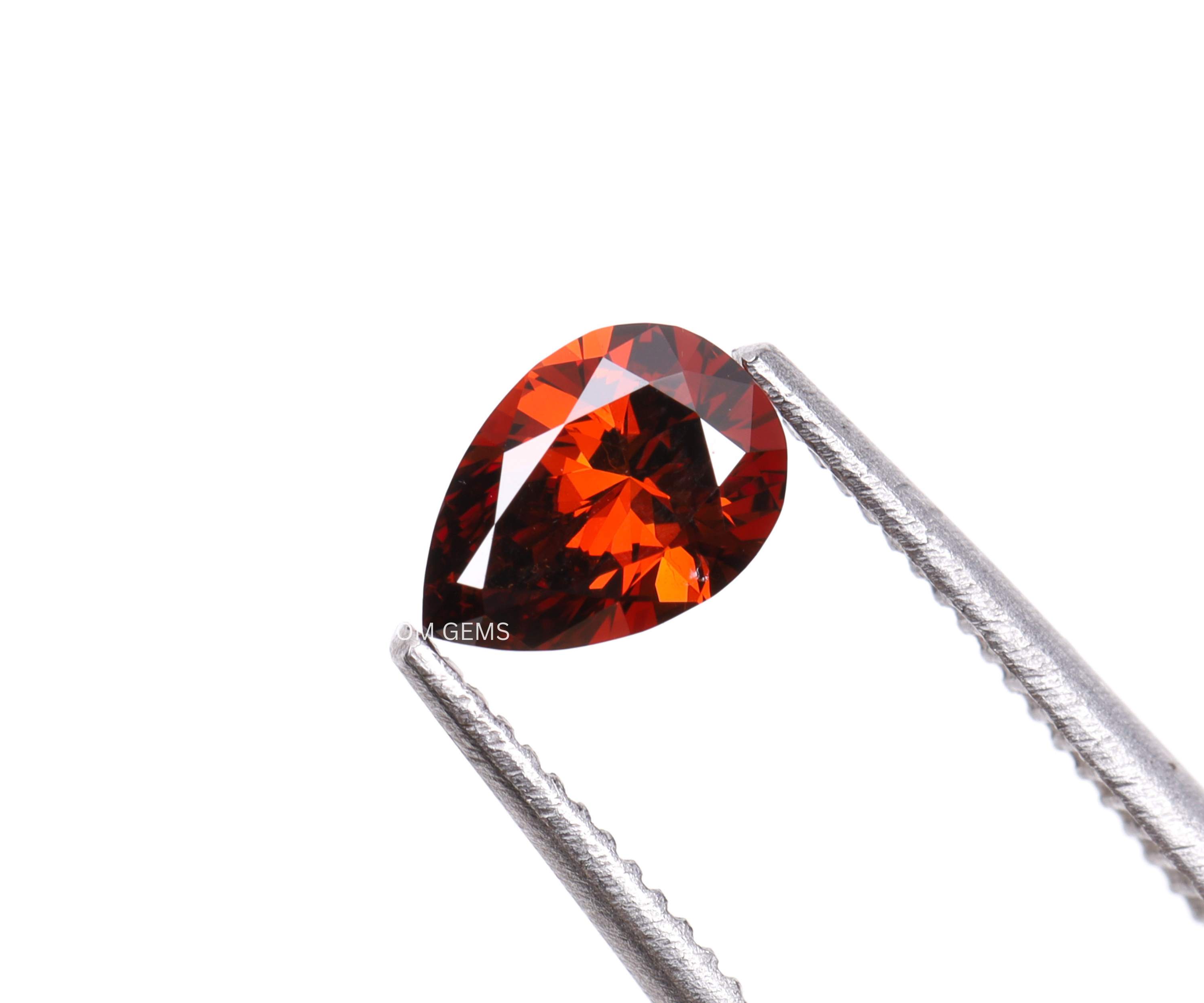 1.75 CT Red Pear Shaped Lab Grown Diamond