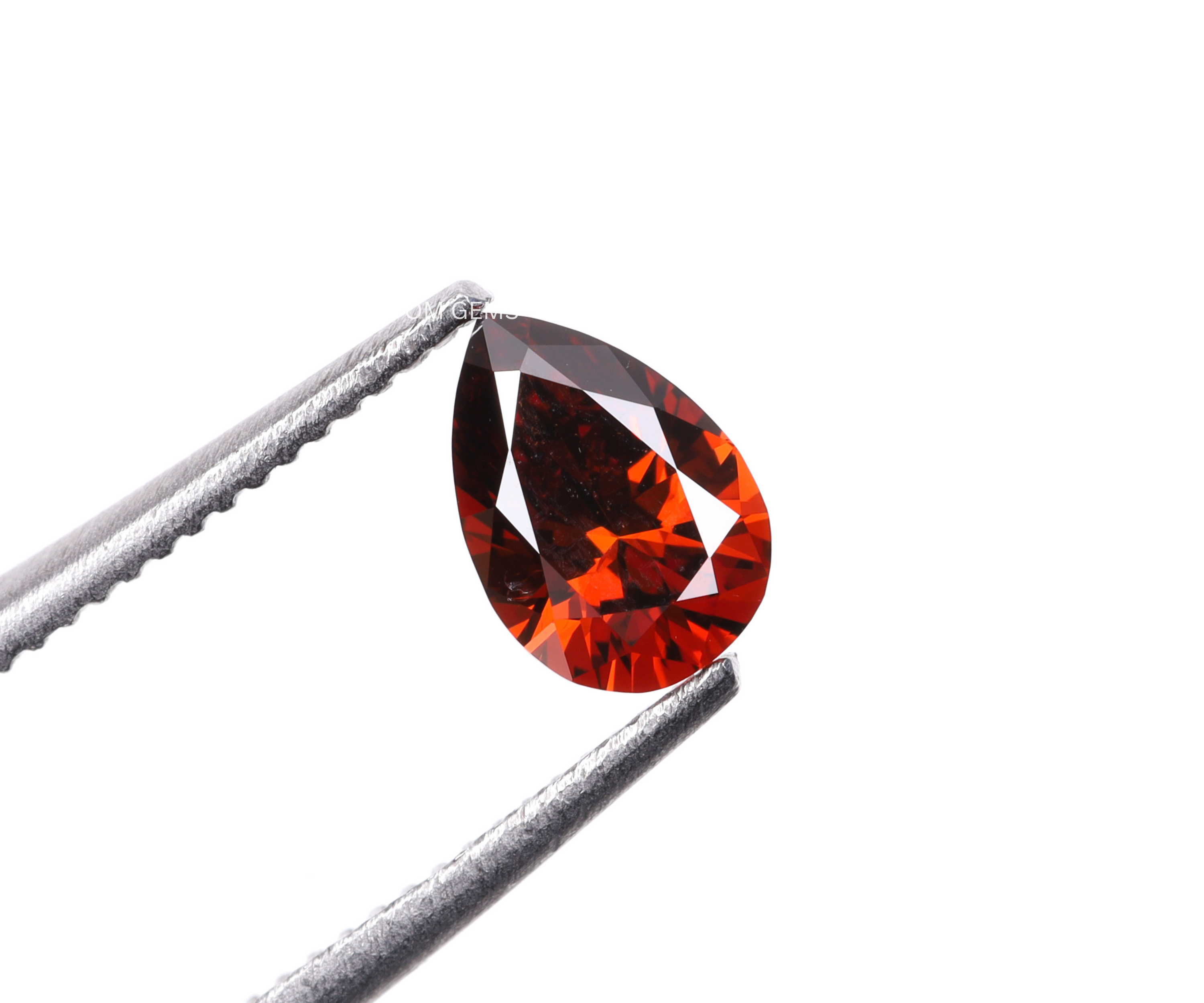 1.75 CT Red Pear Shaped Lab Grown Diamond