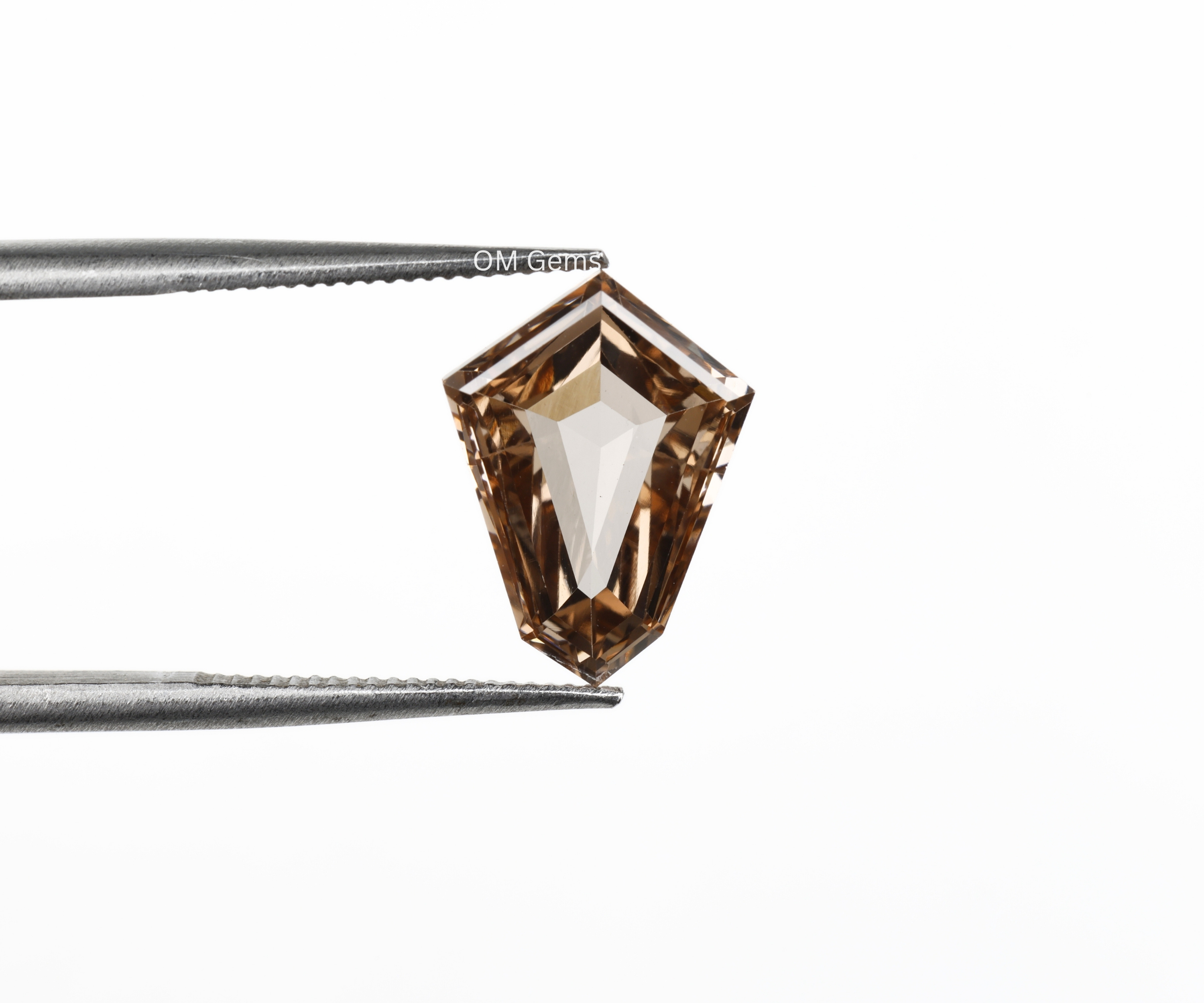 Champagne Shield Cut Lab Grown Diamond