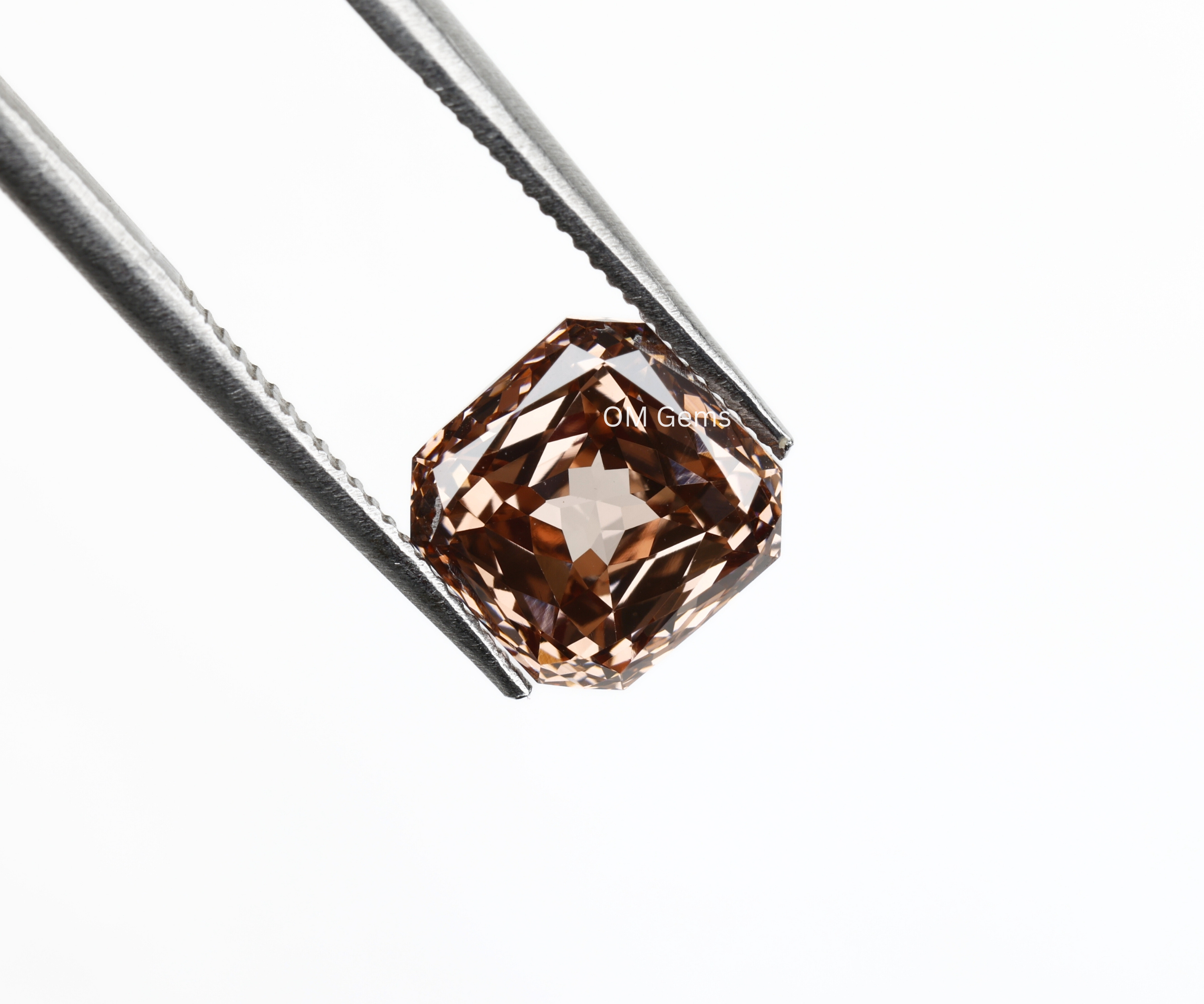 Champagne Asscher Cut Lab Grown Diamond