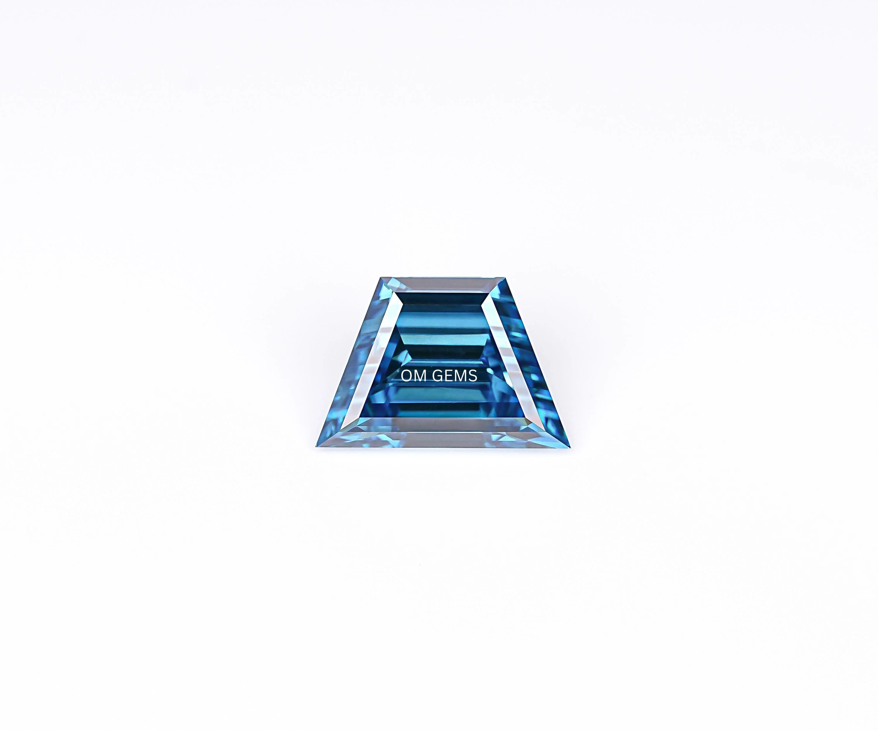 1.85 CT Blue Trapezoid Cut Lab Loose Diamond
