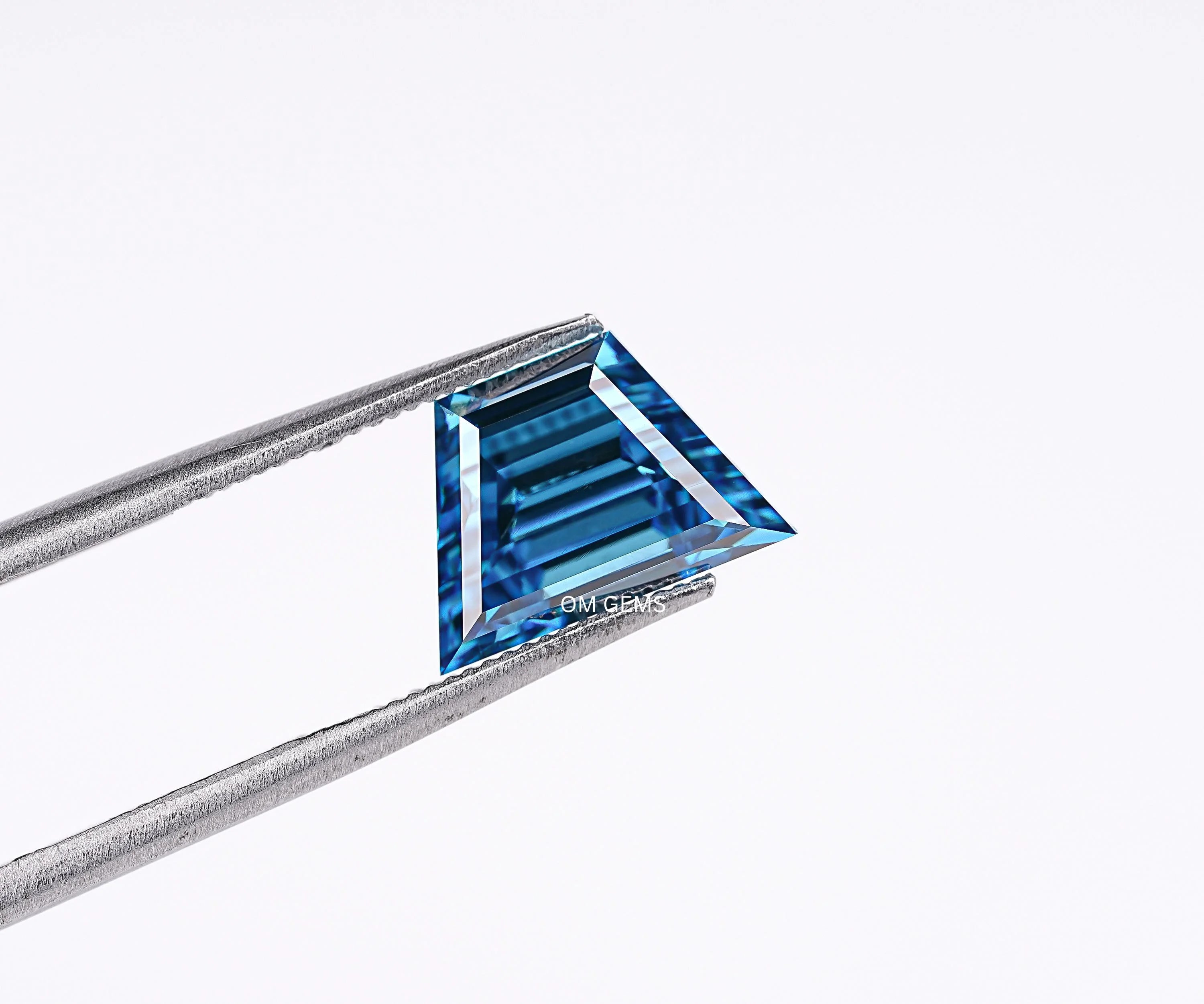 1.85 CT Blue Trapezoid Cut Lab Loose Diamond