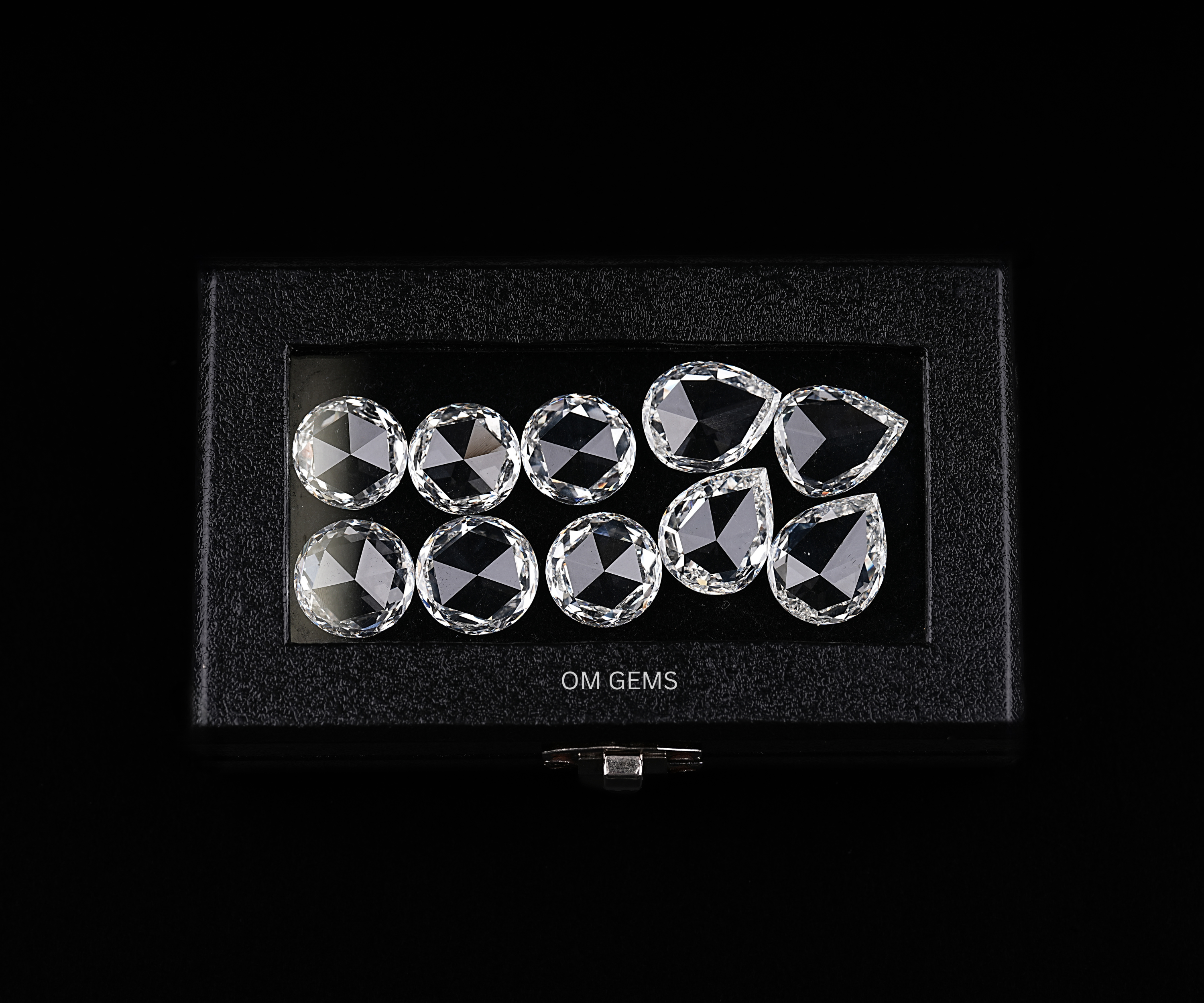 135 CTW Rose Cut Pear Lab Grown Diamond Set