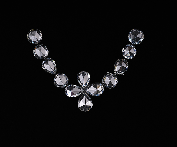 160 CTW Rose Cut Round And Pear Lab Grown Diamond set