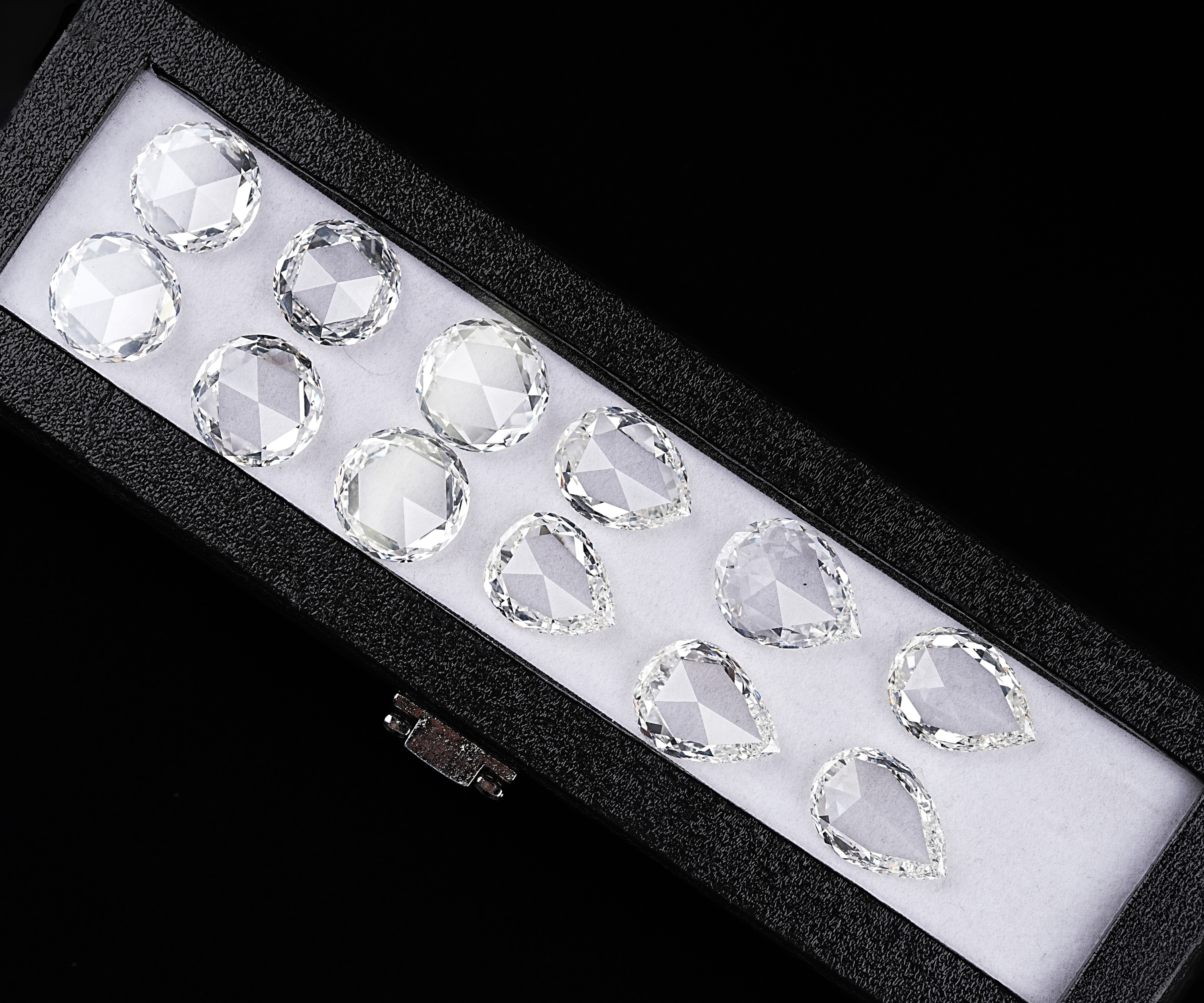 160 CTW Round And Pear Rose Cut Lab Grown Diamond