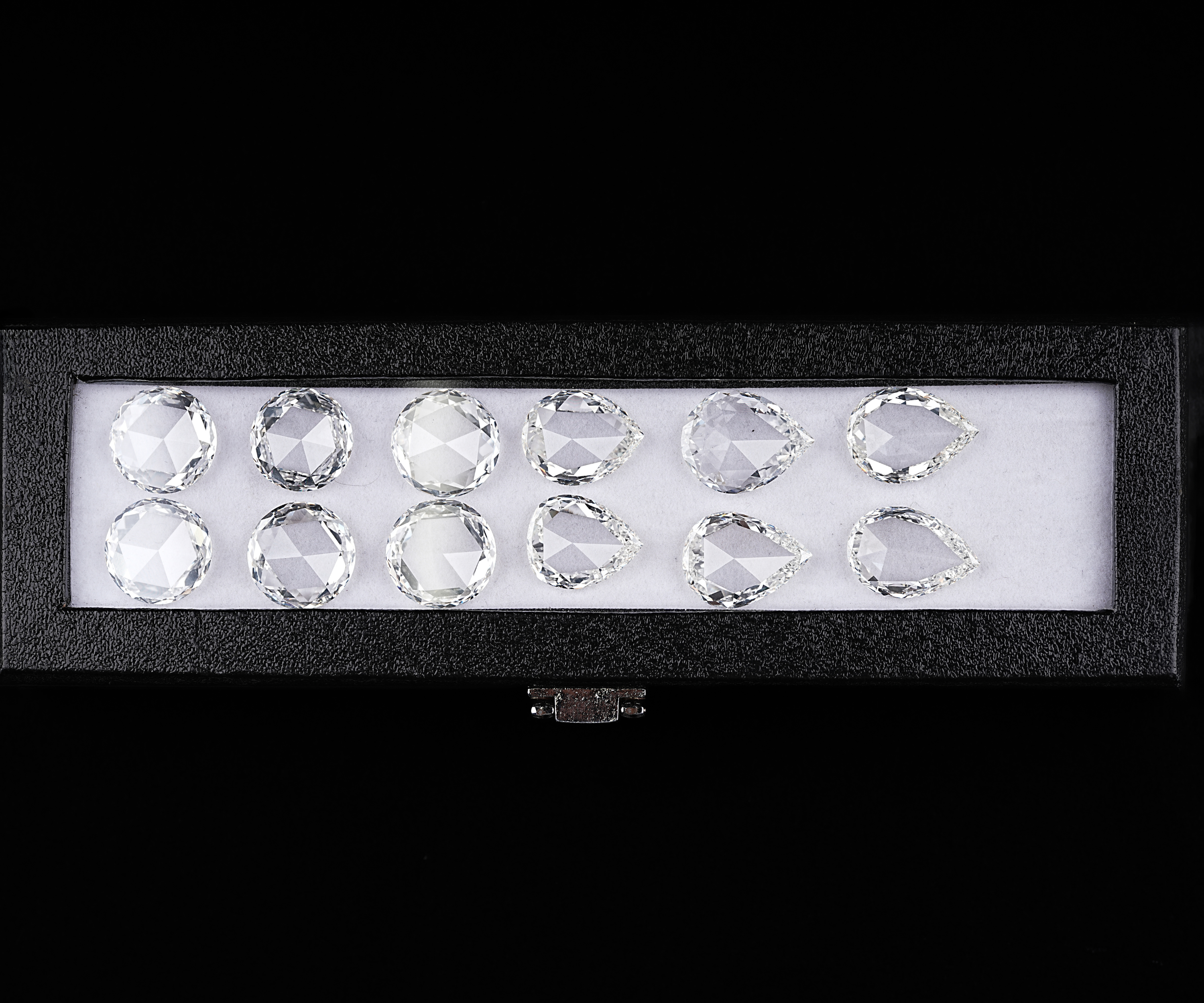160 CTW Round And Pear Rose Cut Lab Grown Diamond