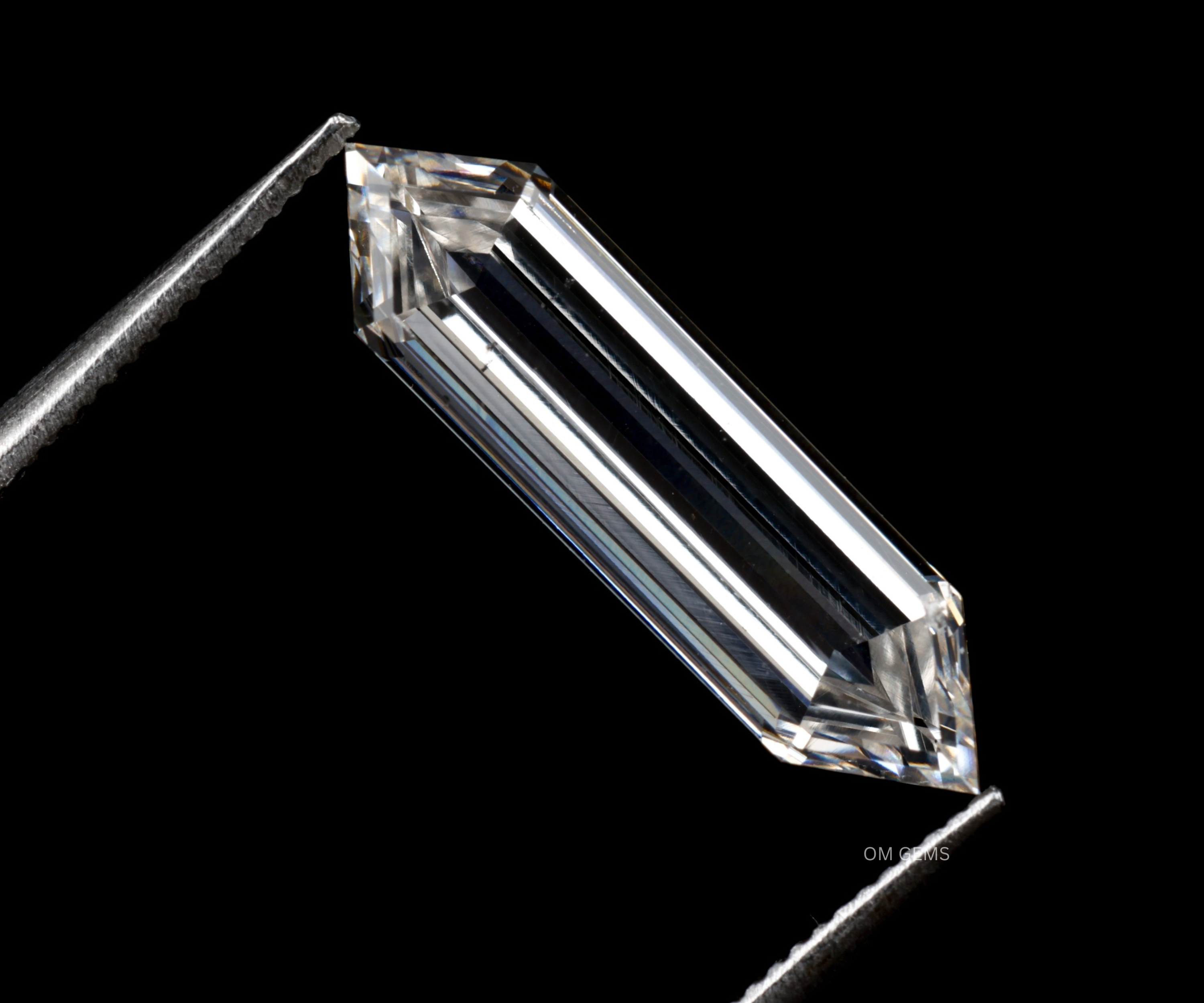 Elongated Hexagon Shaped Lab Grown Diamond