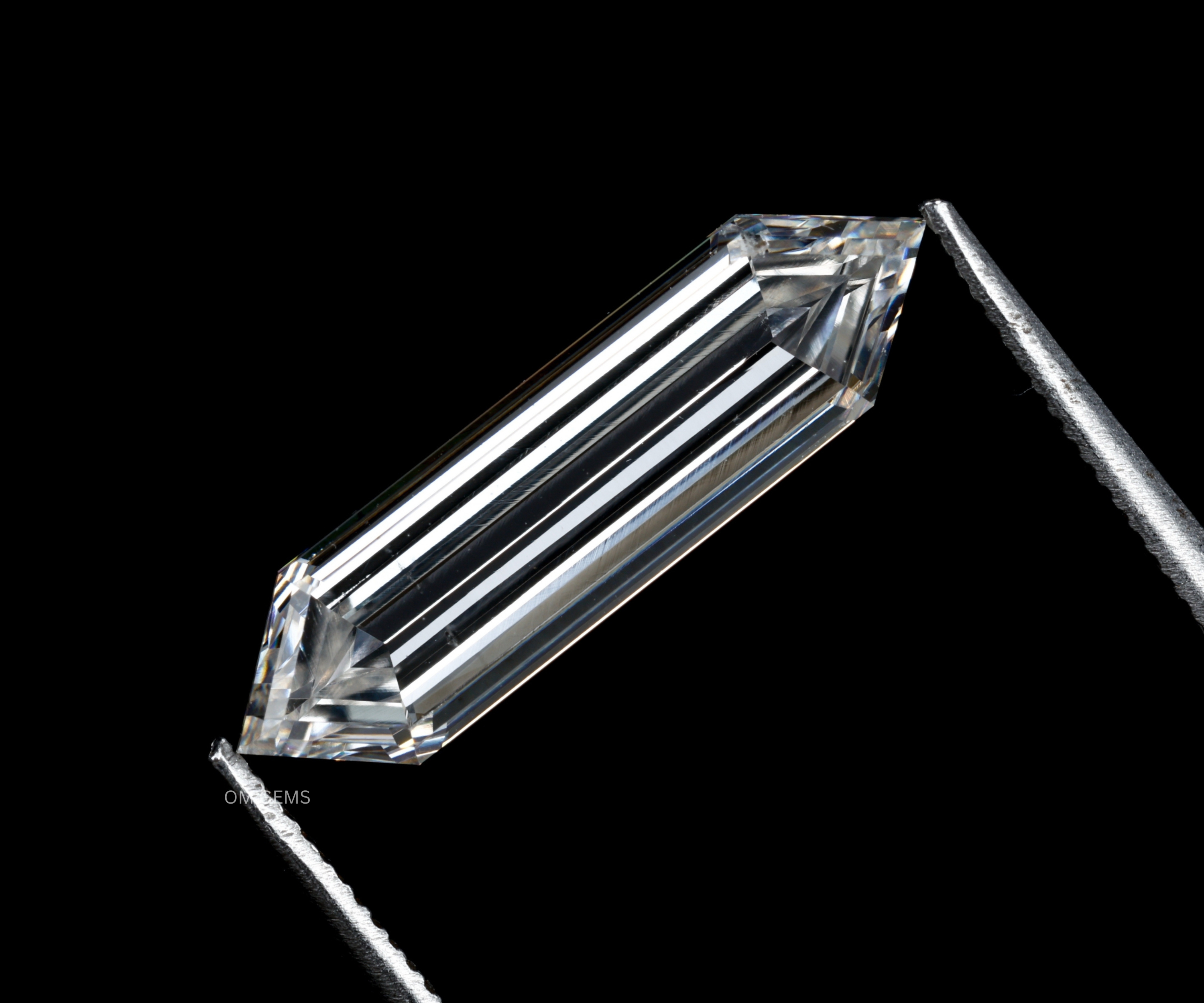 Elongated Hexagon Shaped Lab Grown Diamond
