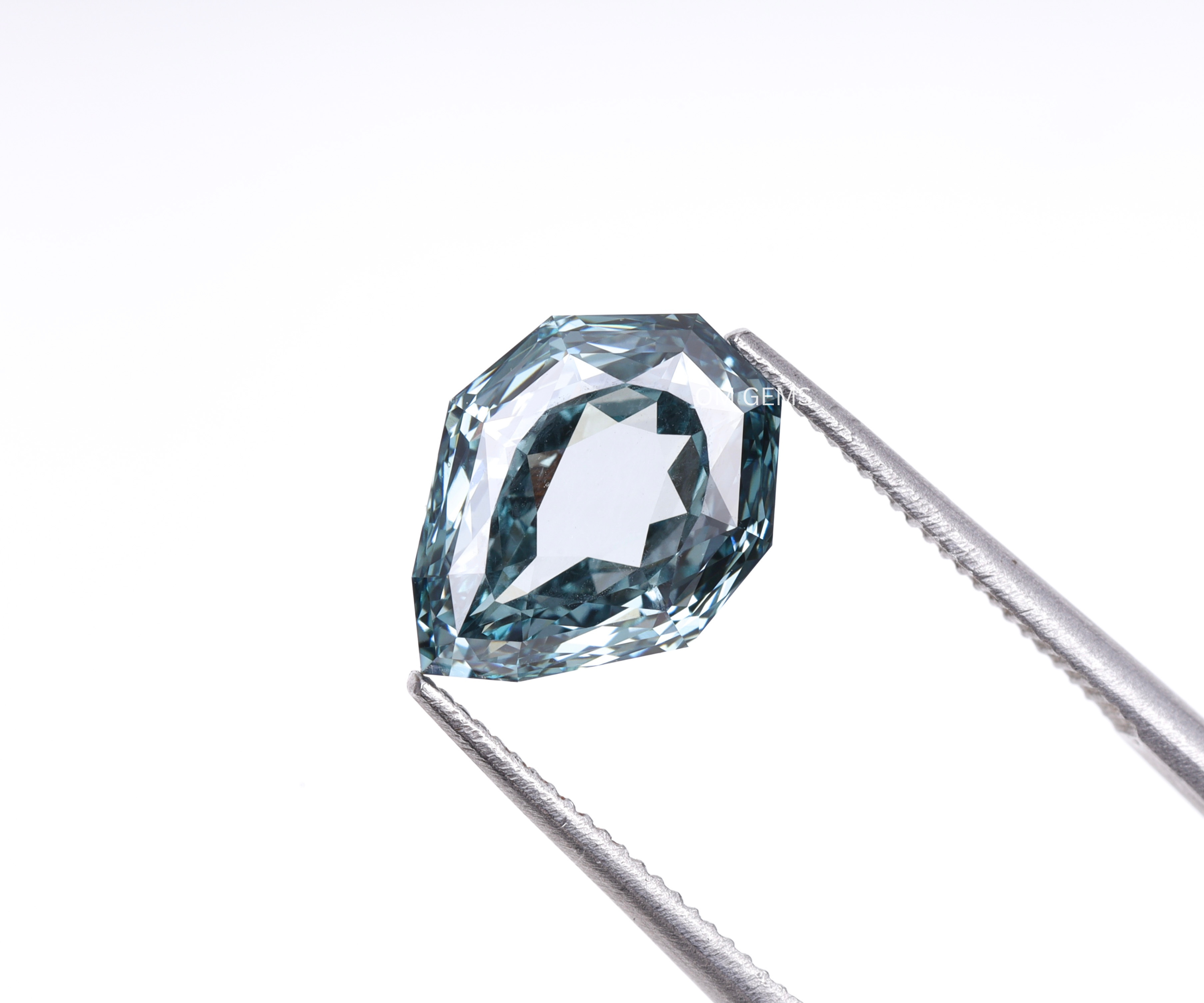 2.12 CT Blue Lab Grown Shield Cut Diamond
