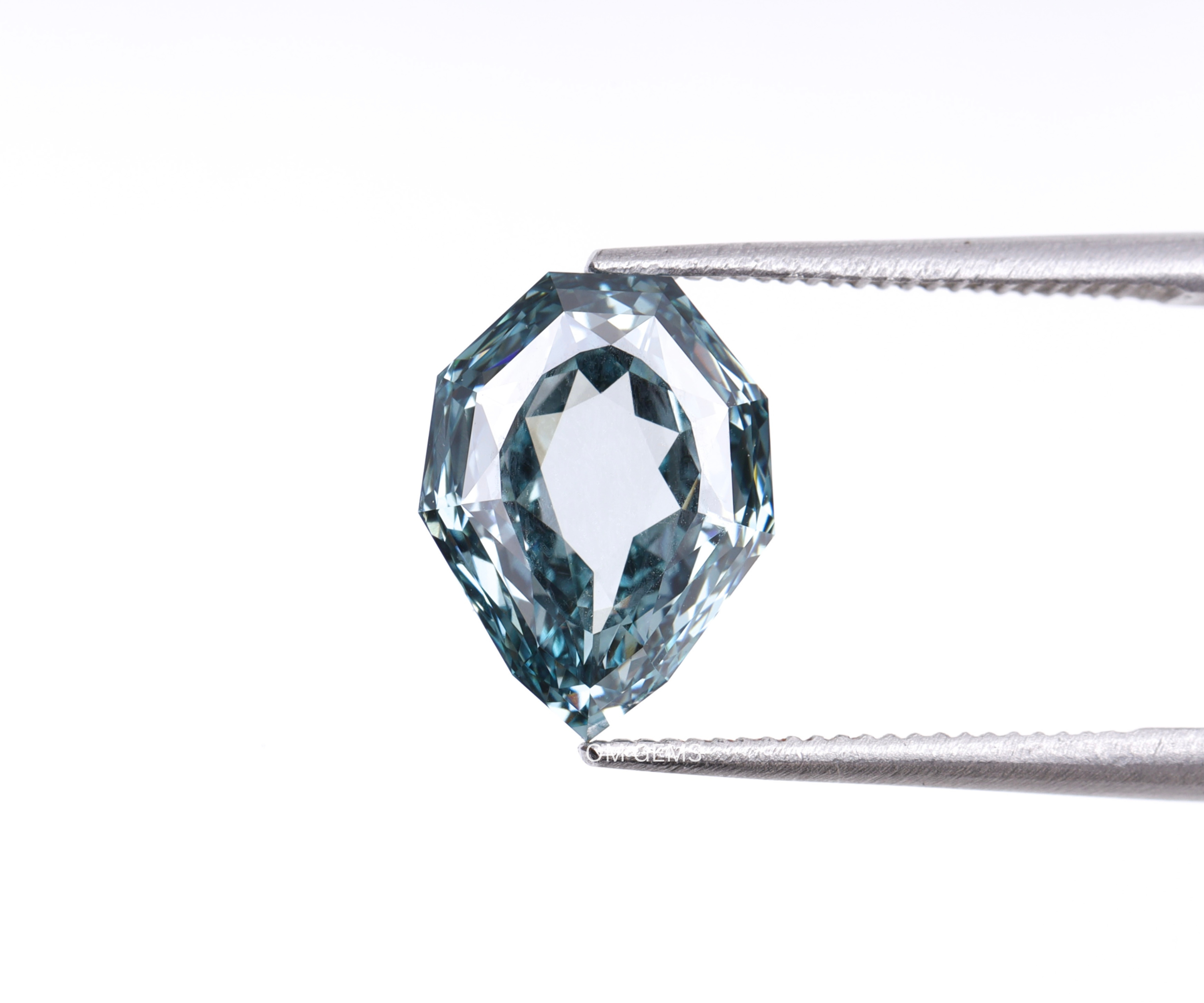 2.12 CT Blue Lab Grown Shield Cut Diamond