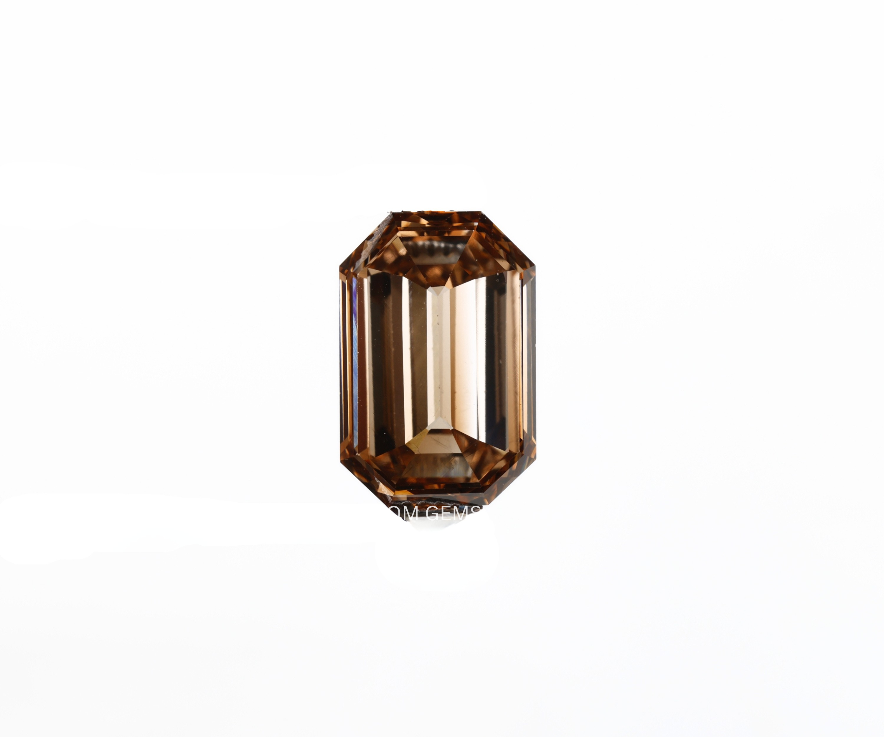 2.15 CT Champagne Emerald Cut Lab Loose Diamond