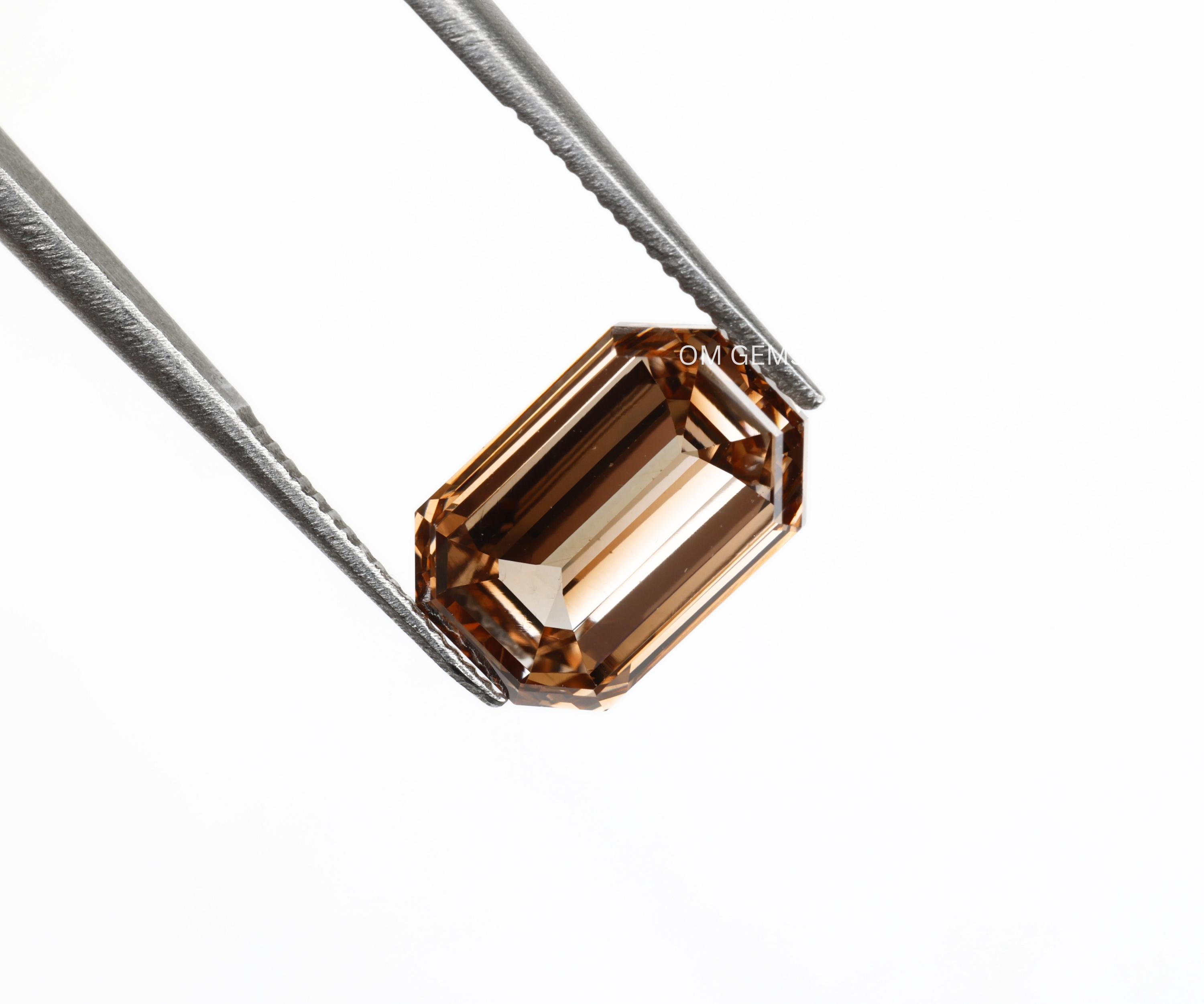 2.15 CT Champagne Emerald Cut Lab Loose Diamond