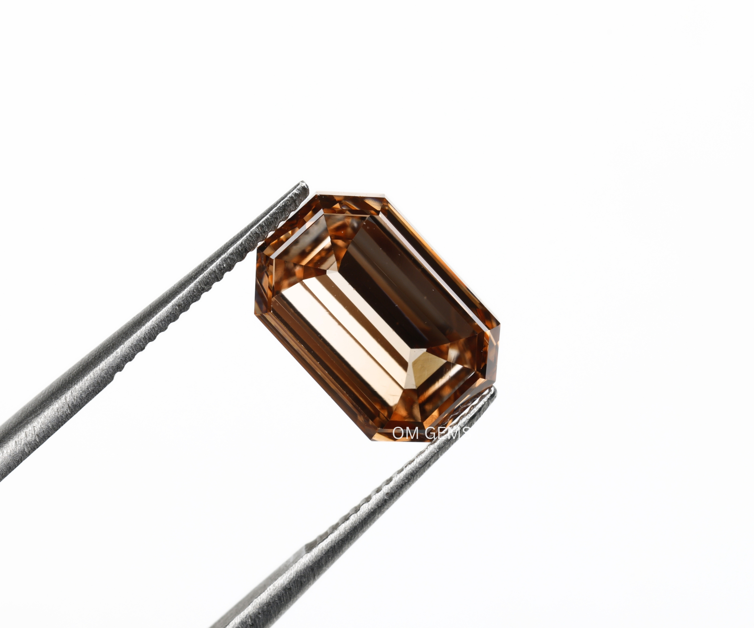 2.15 CT Champagne Emerald Cut Lab Loose Diamond