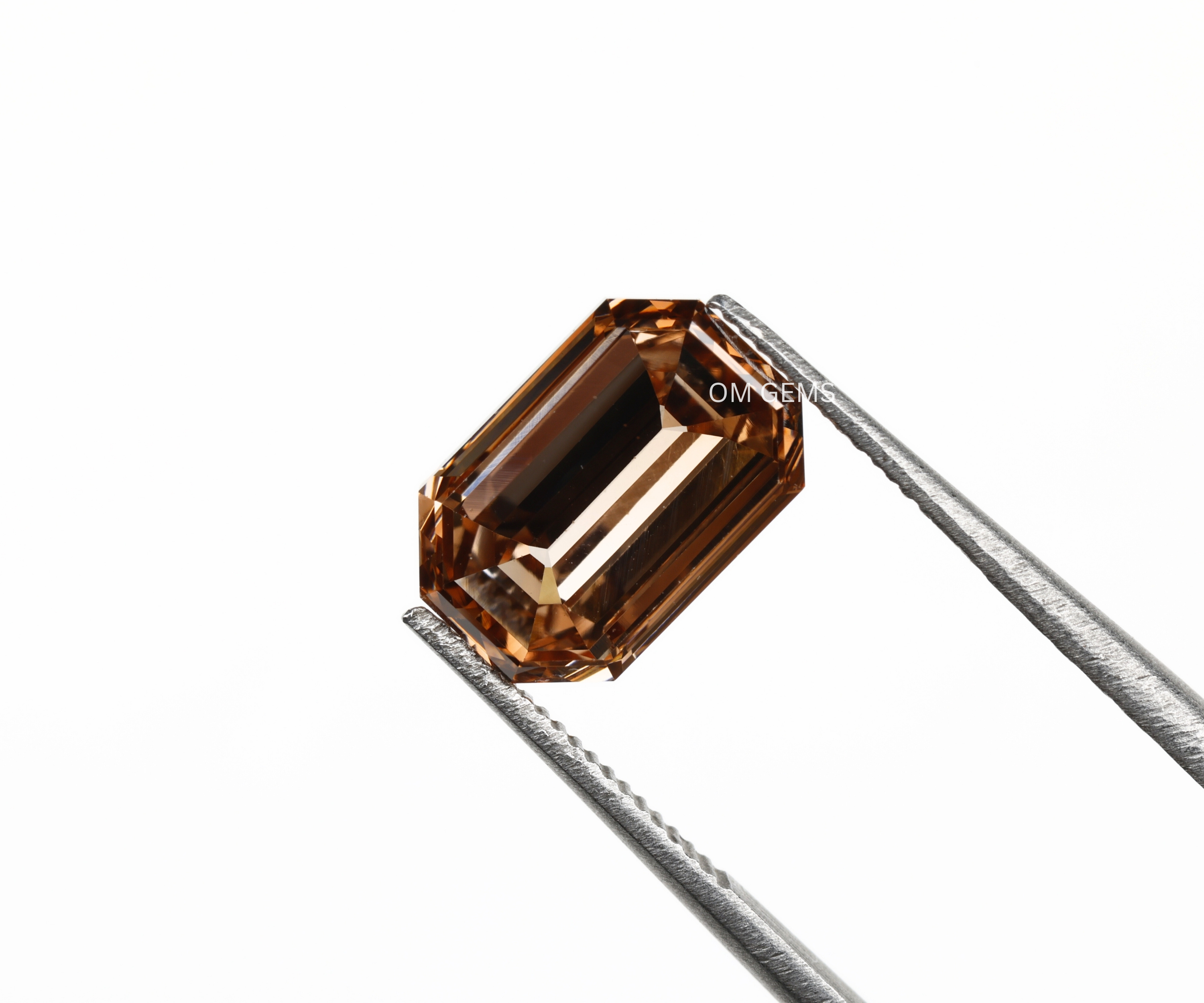 2.15 CT Champagne Emerald Cut Lab Loose Diamond