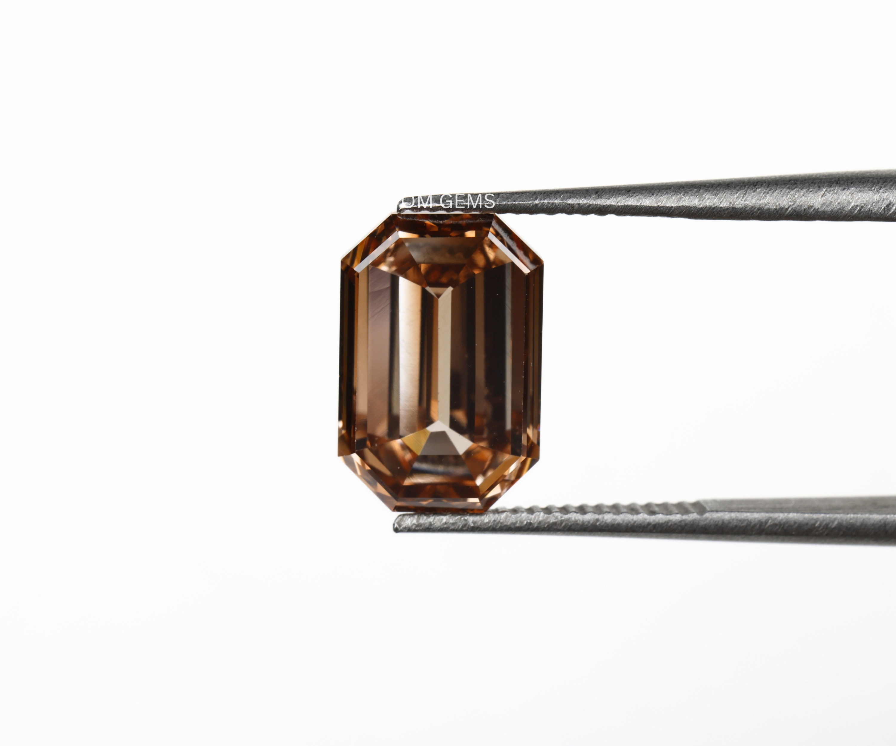 2.15 CT Champagne Emerald Cut Lab Loose Diamond
