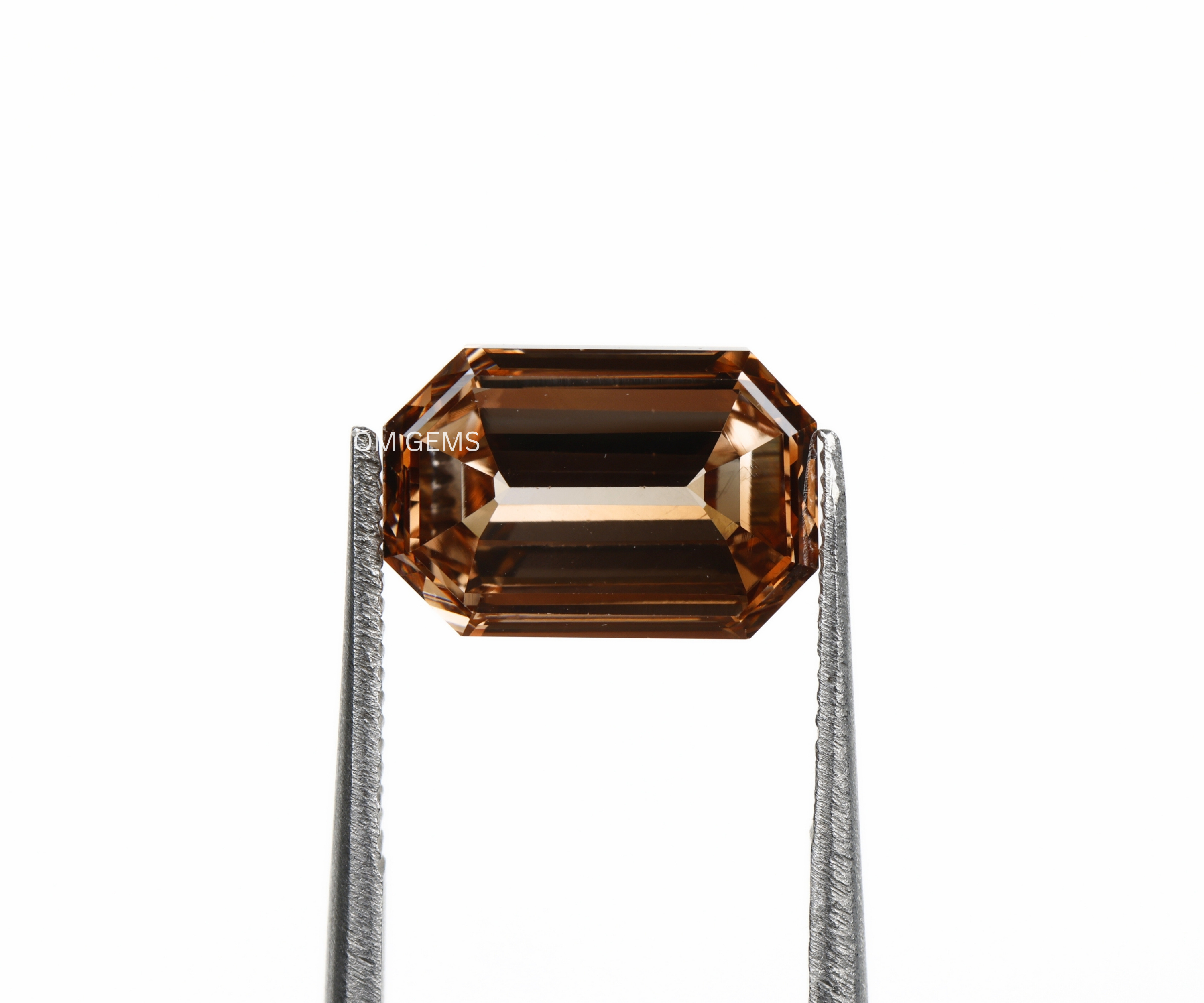 2.15 CT Champagne Emerald Cut Lab Loose Diamond