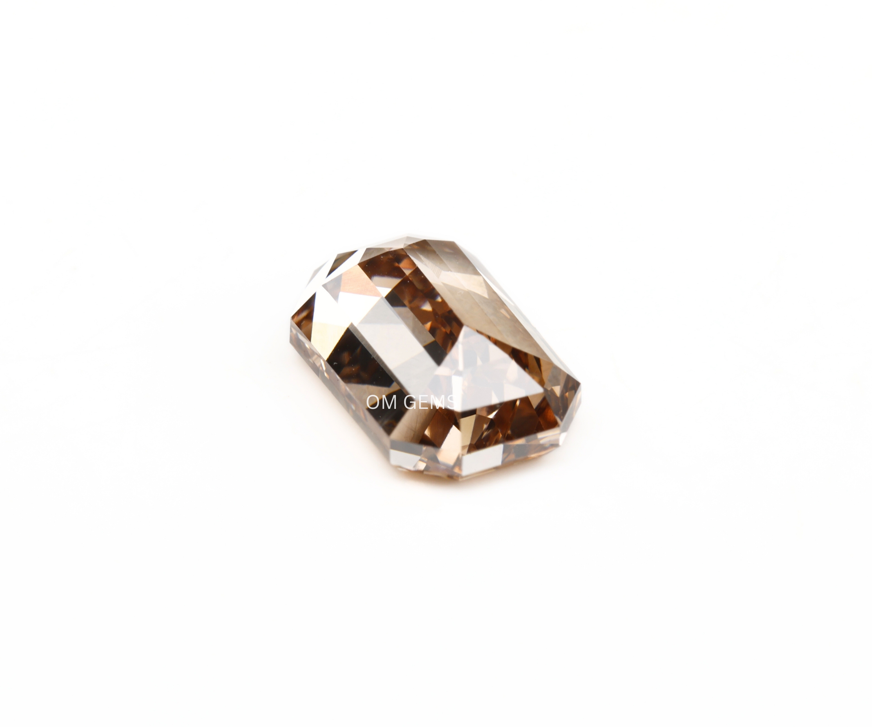 2.15 CT Champagne Emerald Cut Lab Loose Diamond