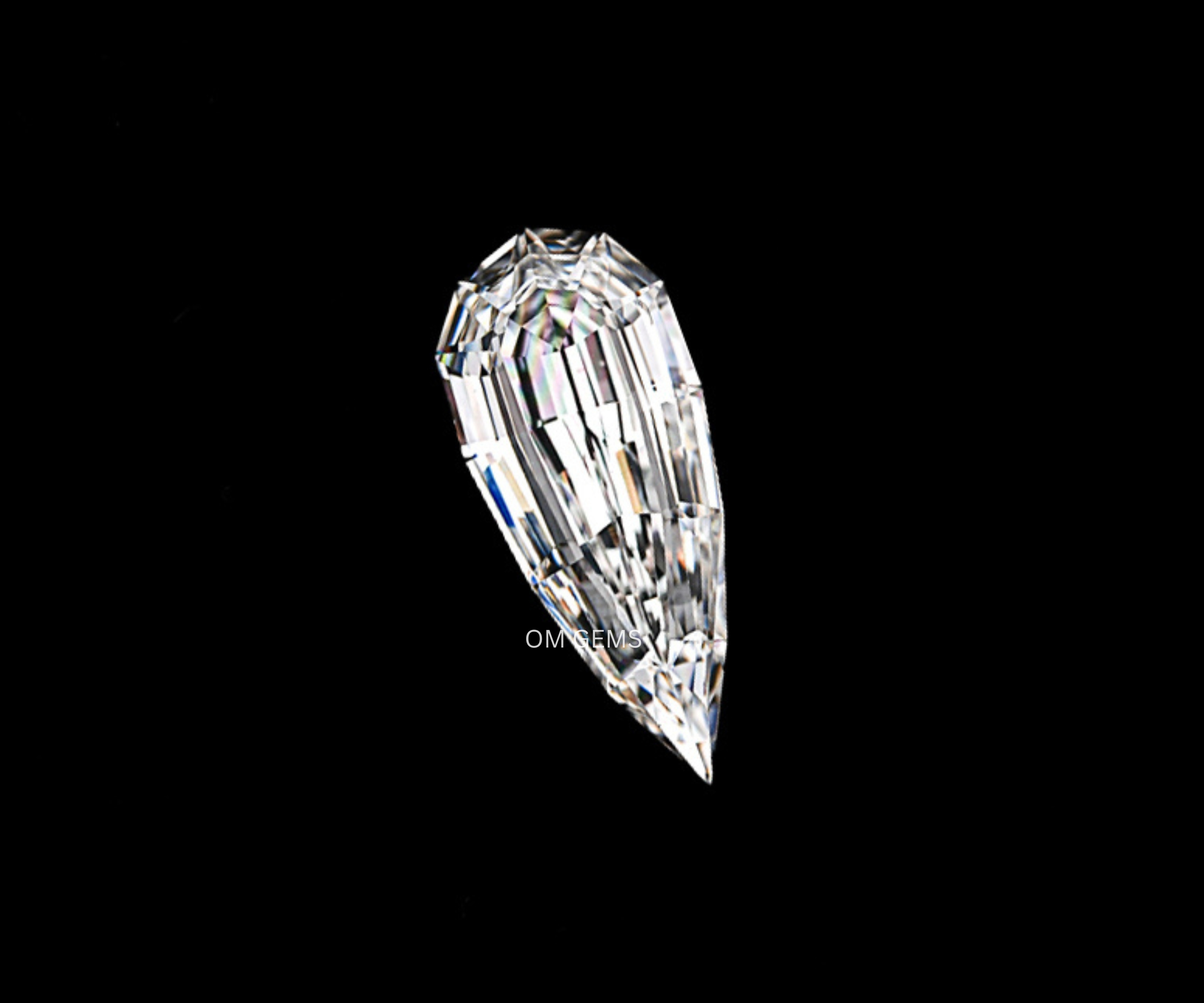 3.00 CT Step Cut Pear Lab Grown Diamond