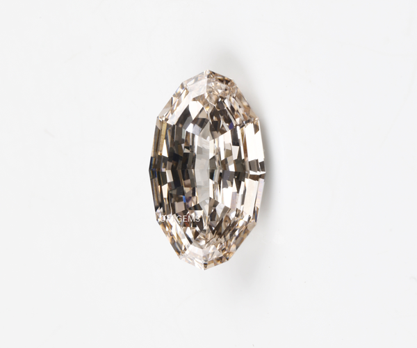 3.02 Carat Oval Step Cut Lab Grown CVD Diamond Fancy Champagne Color VS VVS Clarity