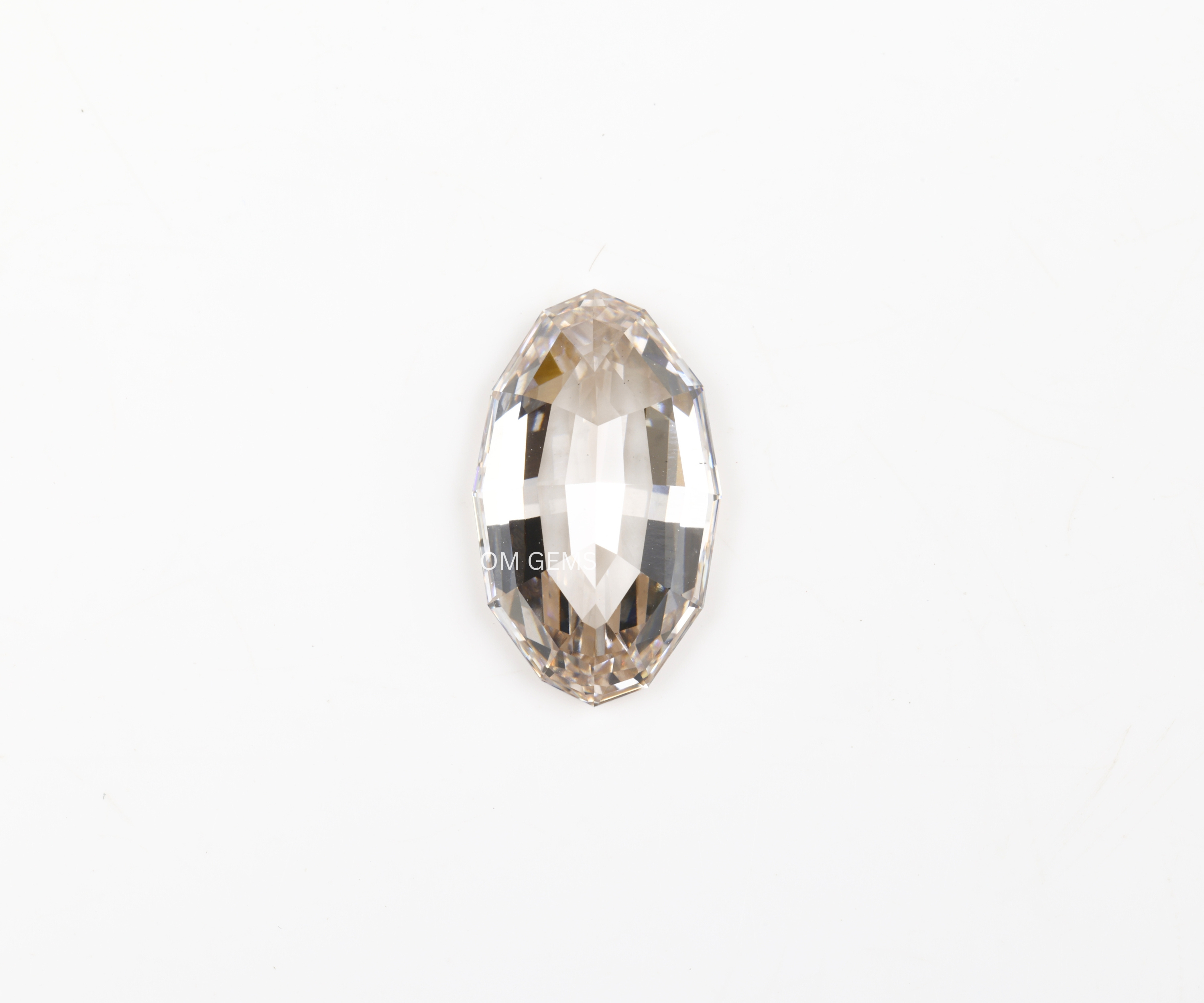 3.02 CT Champagne Lab Grown Step Cut Oval Diamond