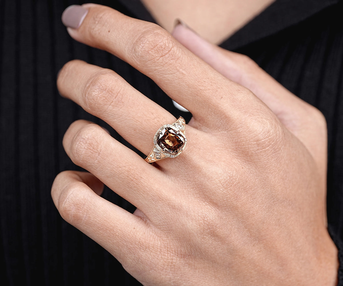 3.40 carat cushion cut lab diamond engagement ring