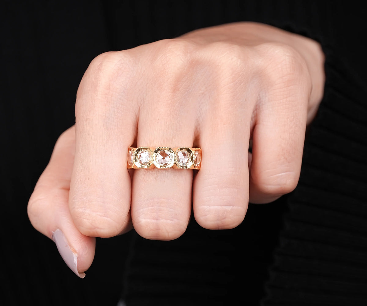 4 carat lab grown round diamond eternity ring