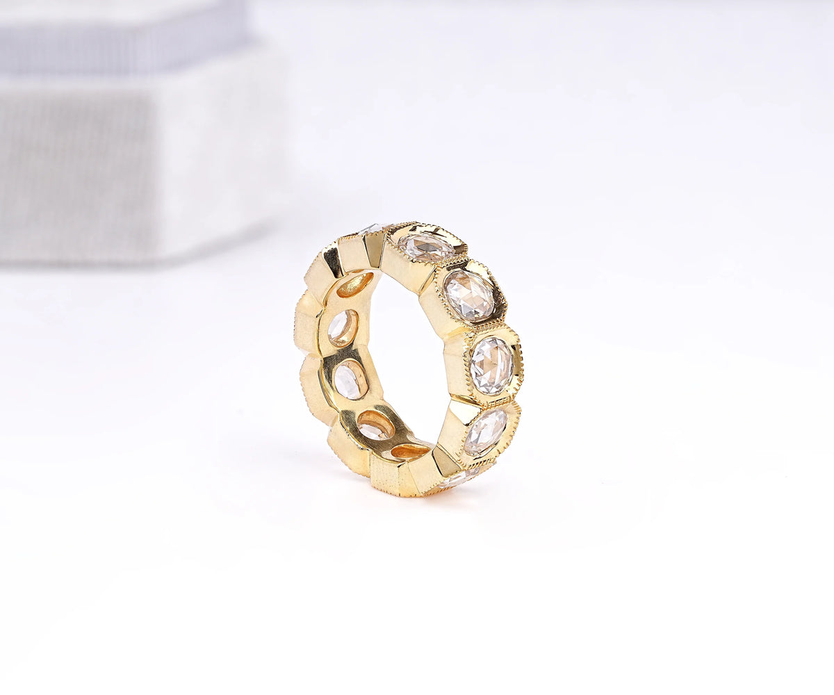 4 carat round cut lab grown diamond eternity ring