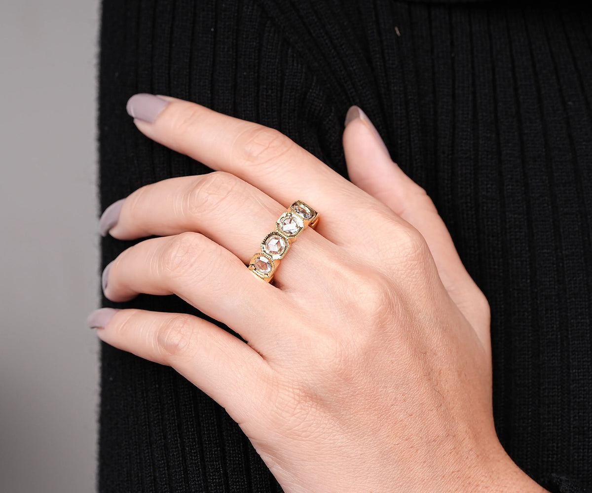 4 carat round lab diamond eternity ring