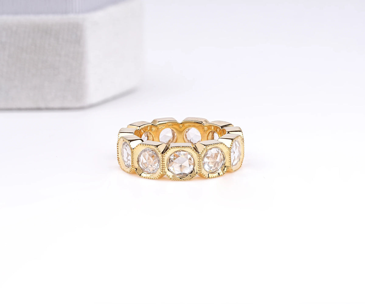 4 carat round lab grown diamond eternity ring