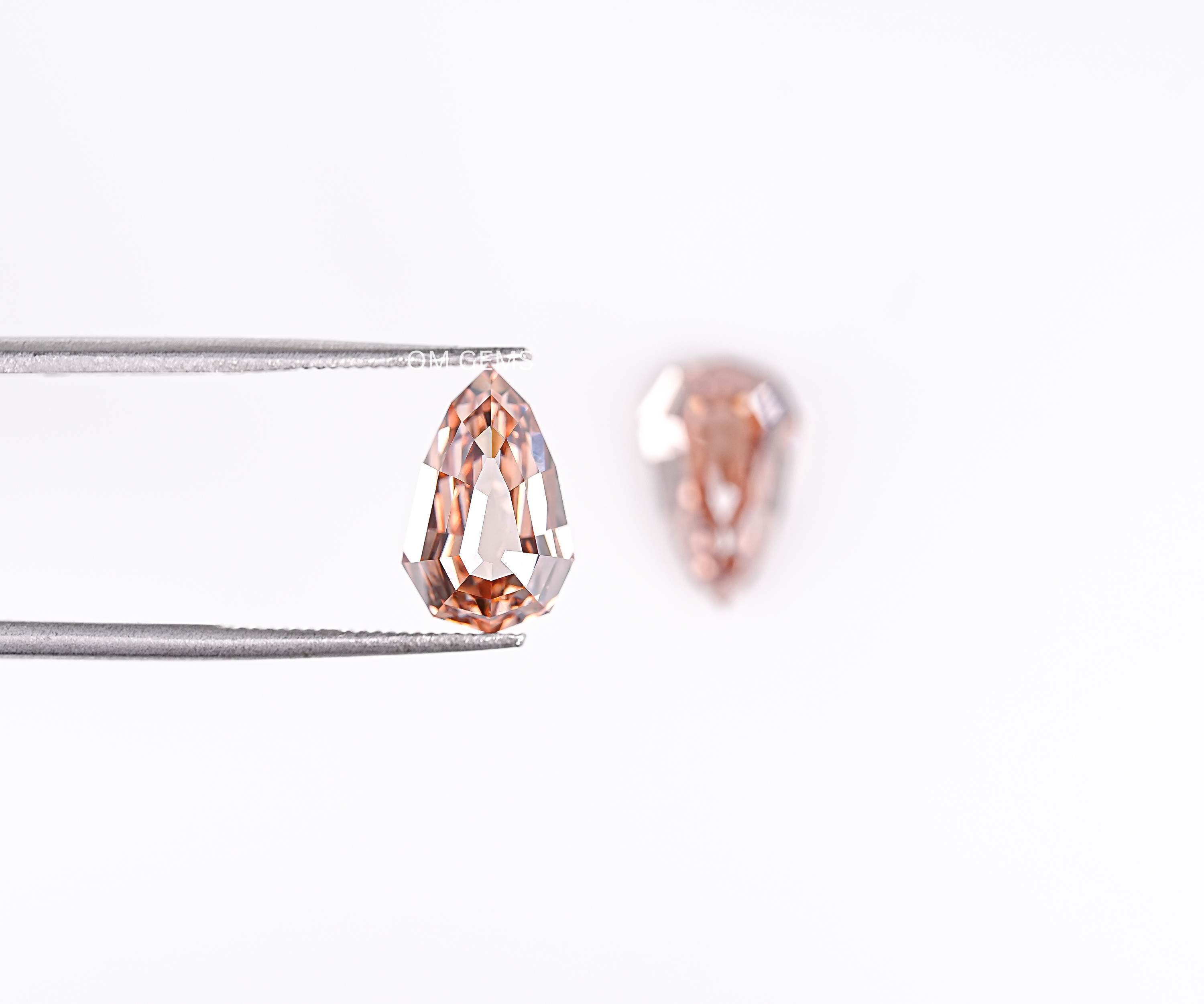 4.22 TCW Champagne Pear Cut Lab Grown Diamond Pair