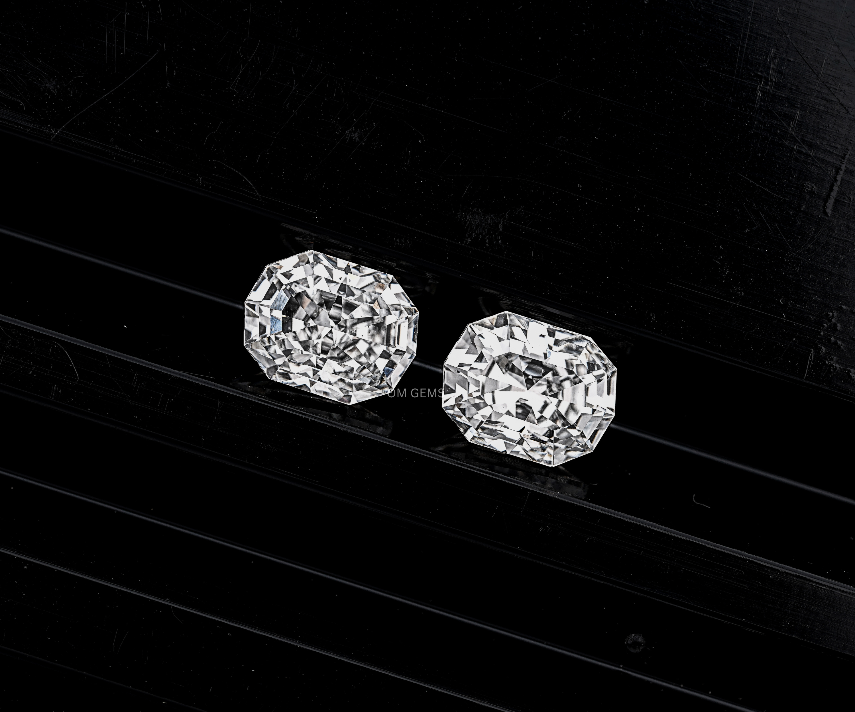 Step Cut Oval Lab Grown Diamond Matching Pair