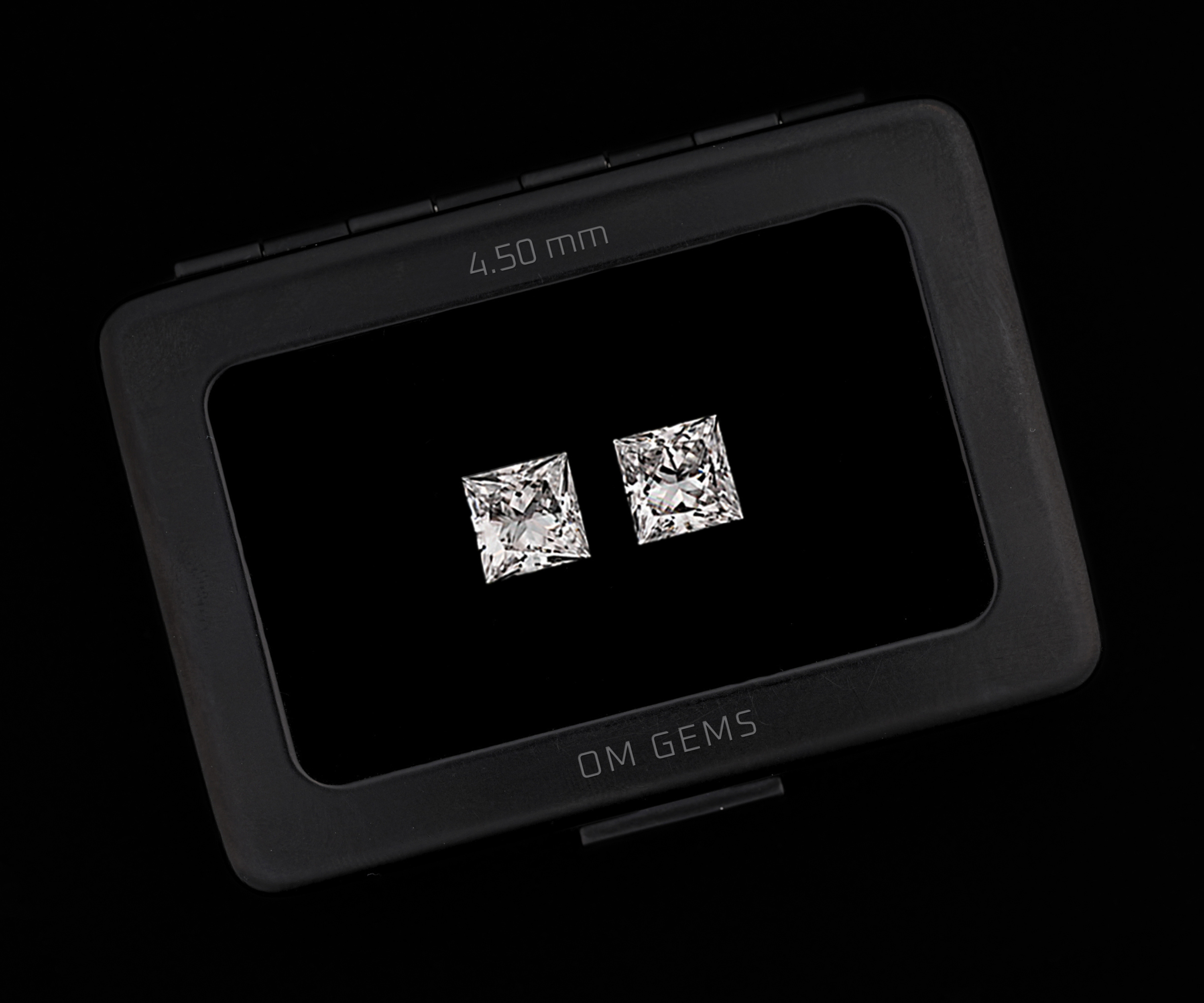 4.50 MM Princess Cut Matching Lab Grown Diamonds Pair