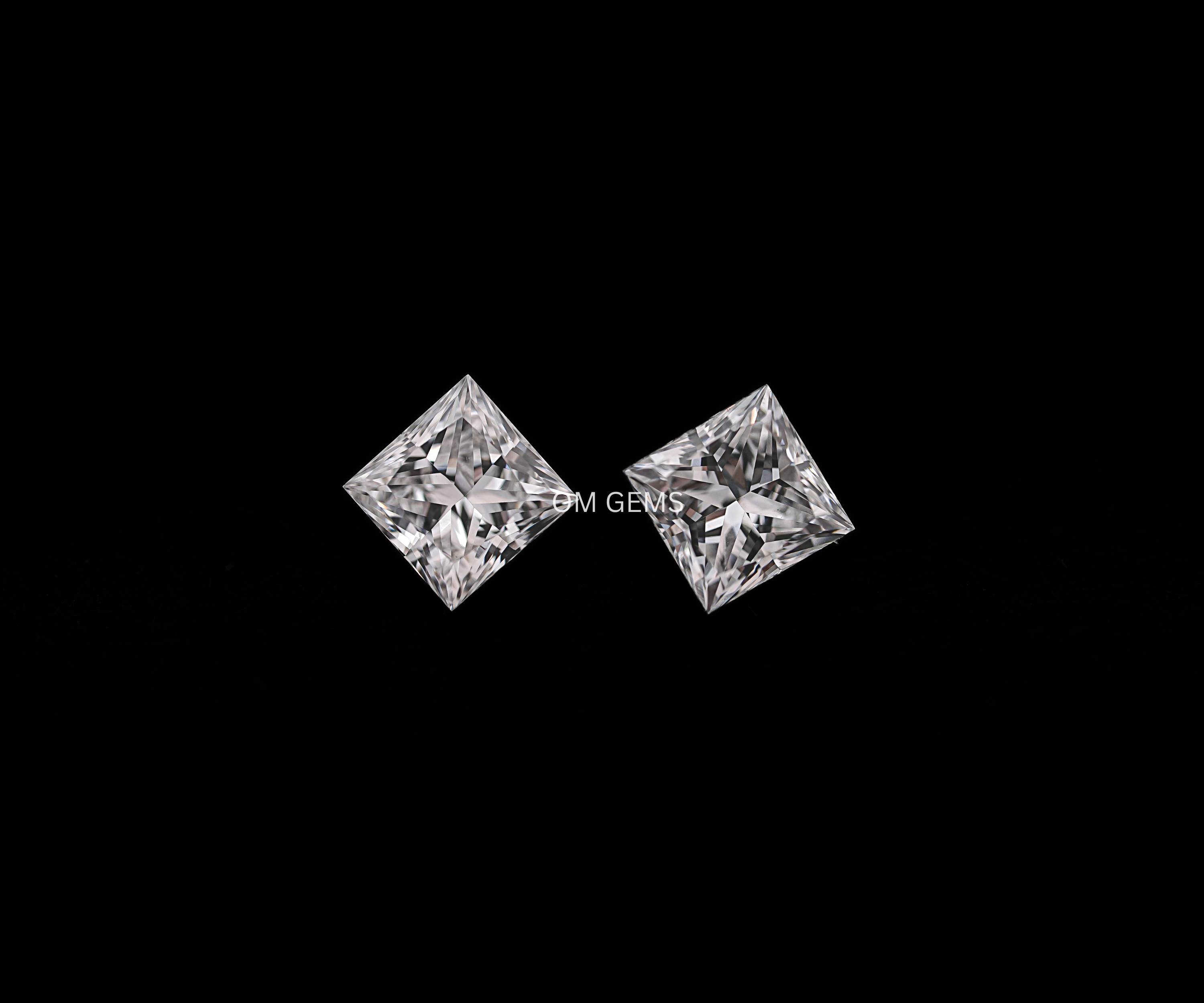 4.50 MM Princess Cut Matching Lab Grown Diamonds Pair