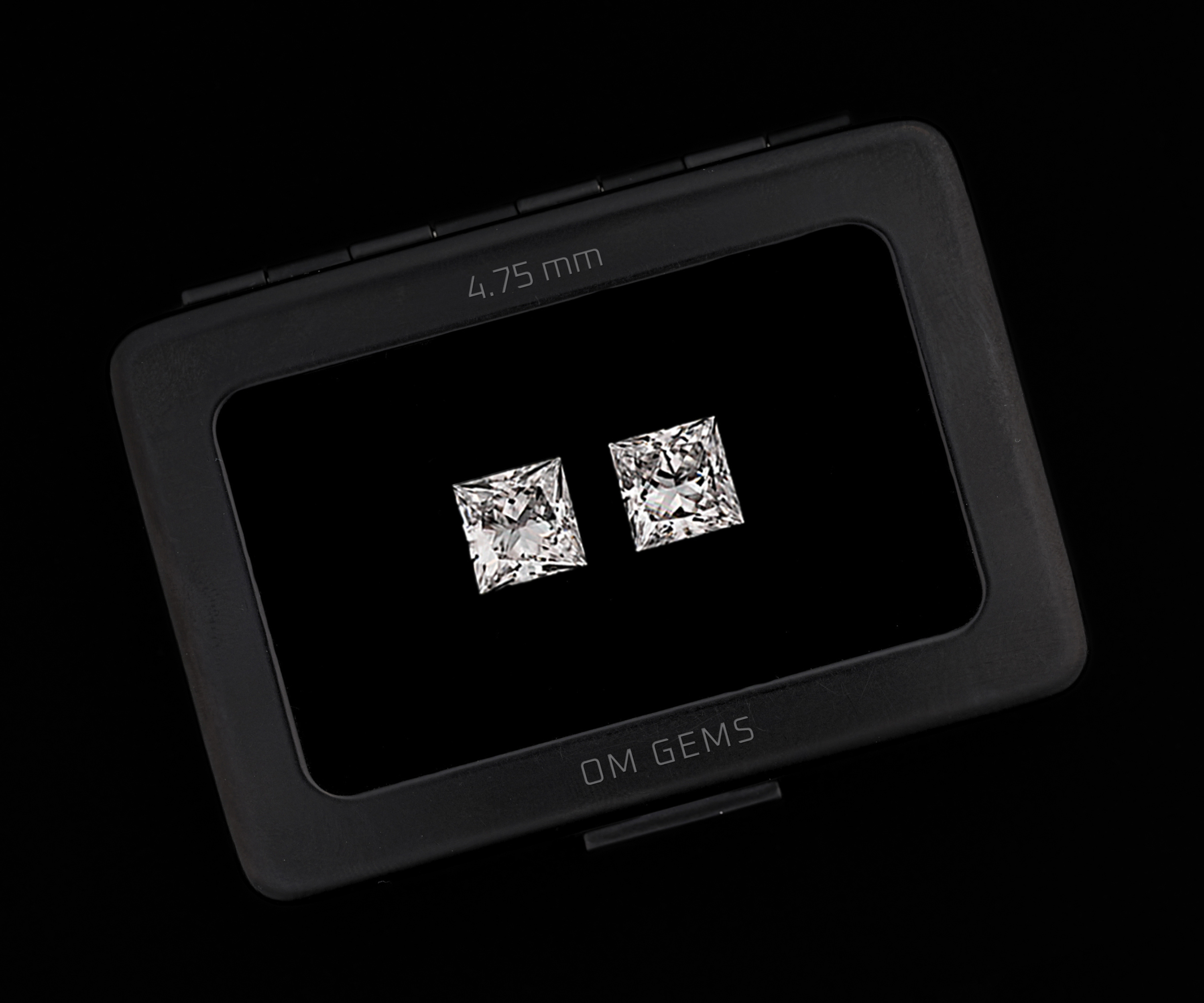 4.75 MM Princess Cut Lab Grown Diamond Matching Pair