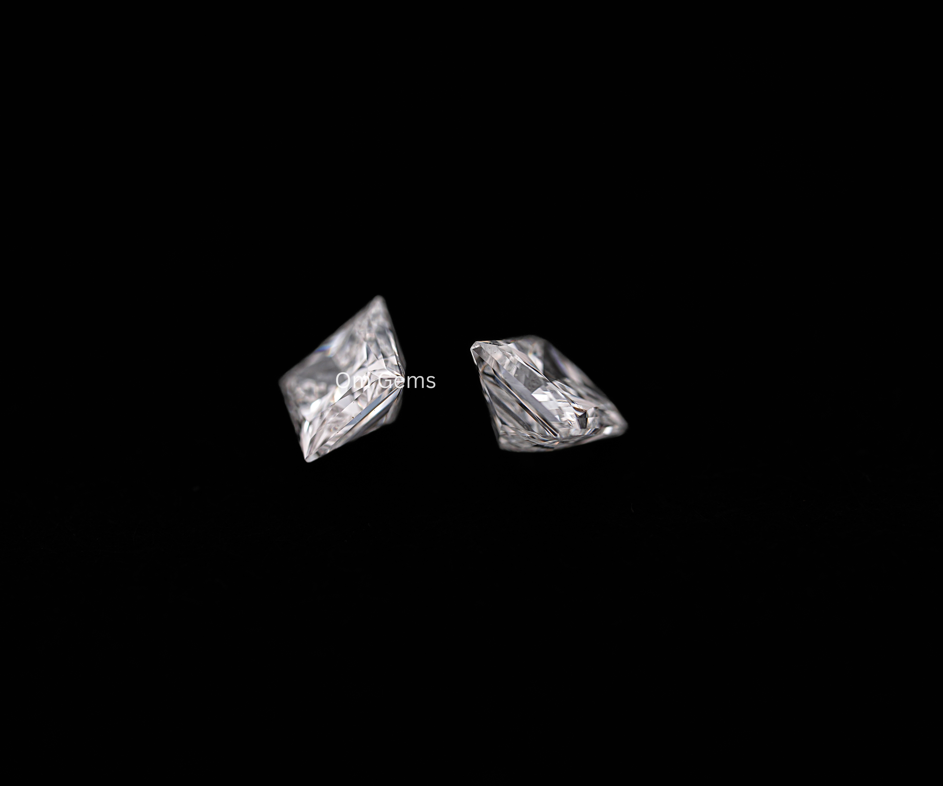 4.75 MM Princess Cut Lab Grown Diamond Matching Pair