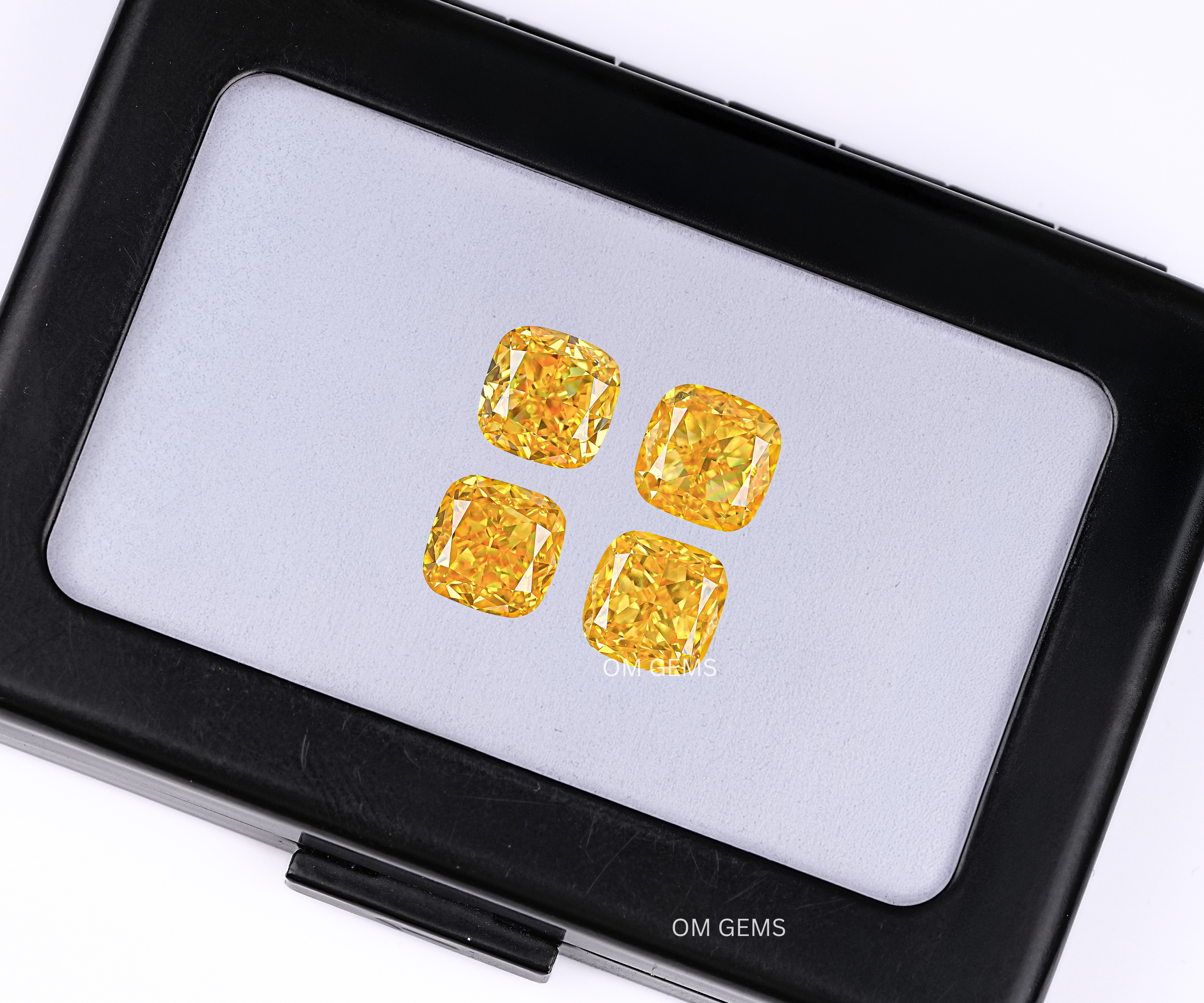 Yellow cushion Lab Grown Diamond
