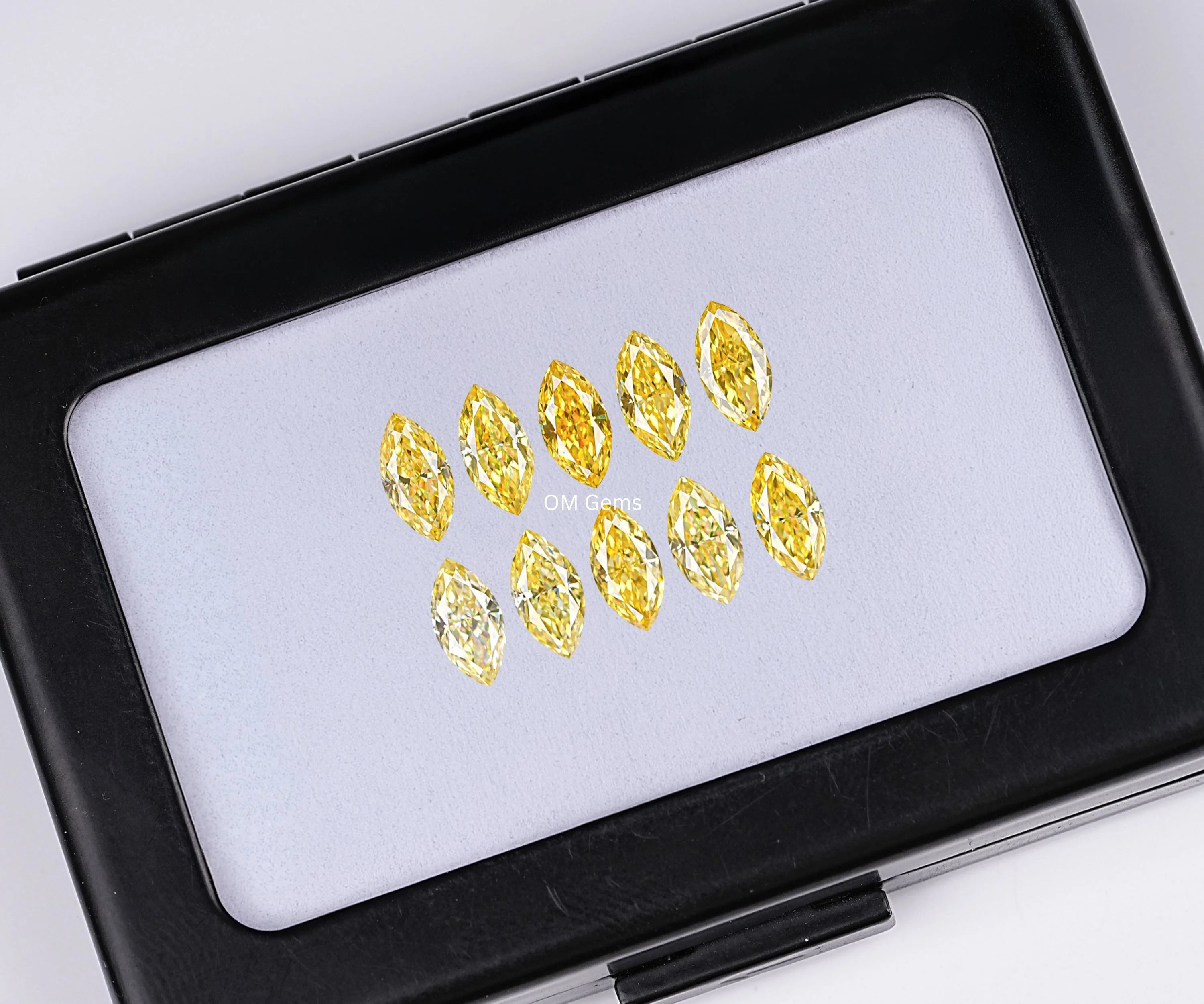5.00 X 2.50 MM Lab Grown Marquise Cut Yellow Melee Diamond
