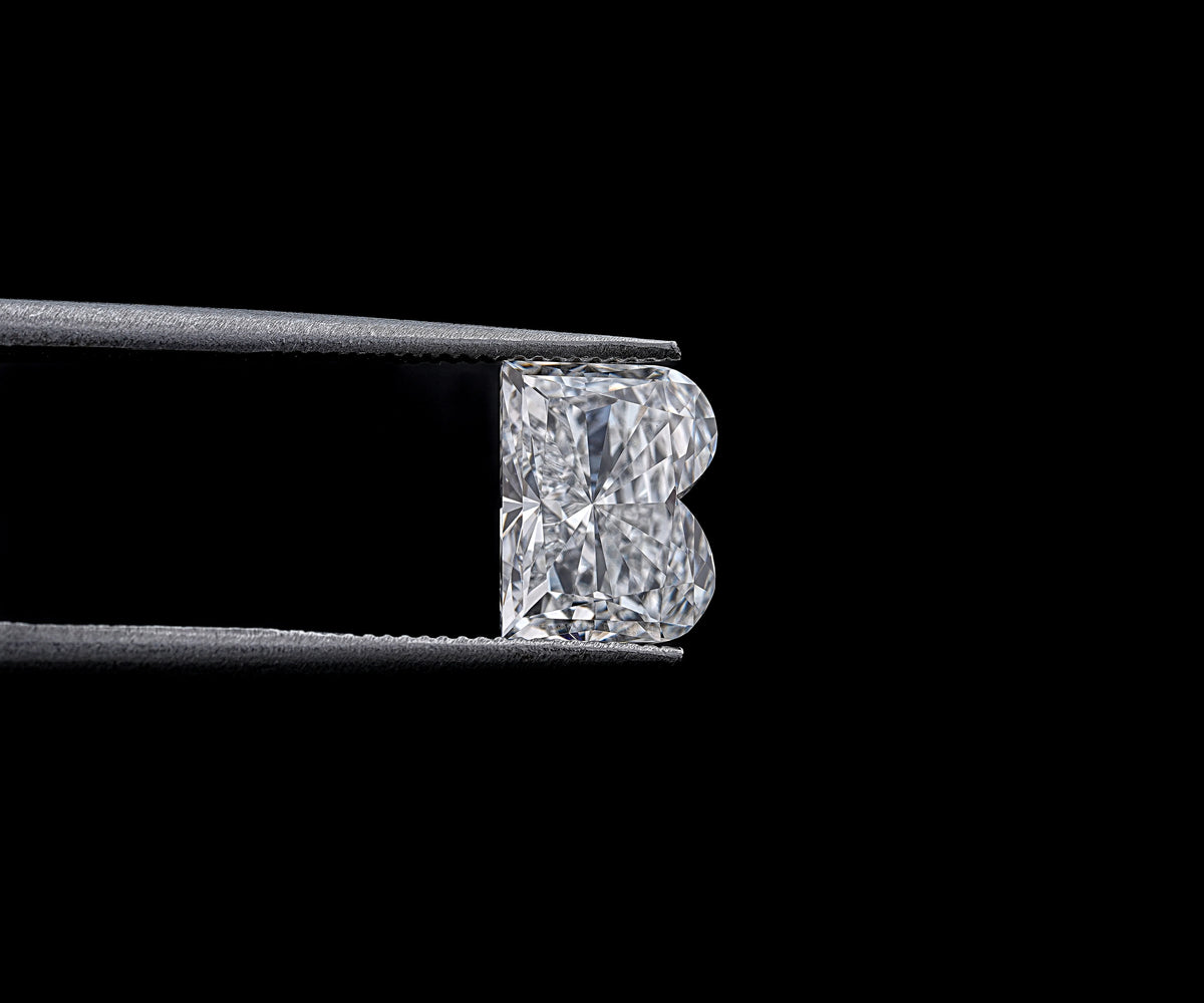 Letter B Alphabet Excellent Cut Lab Created Initial Diamond