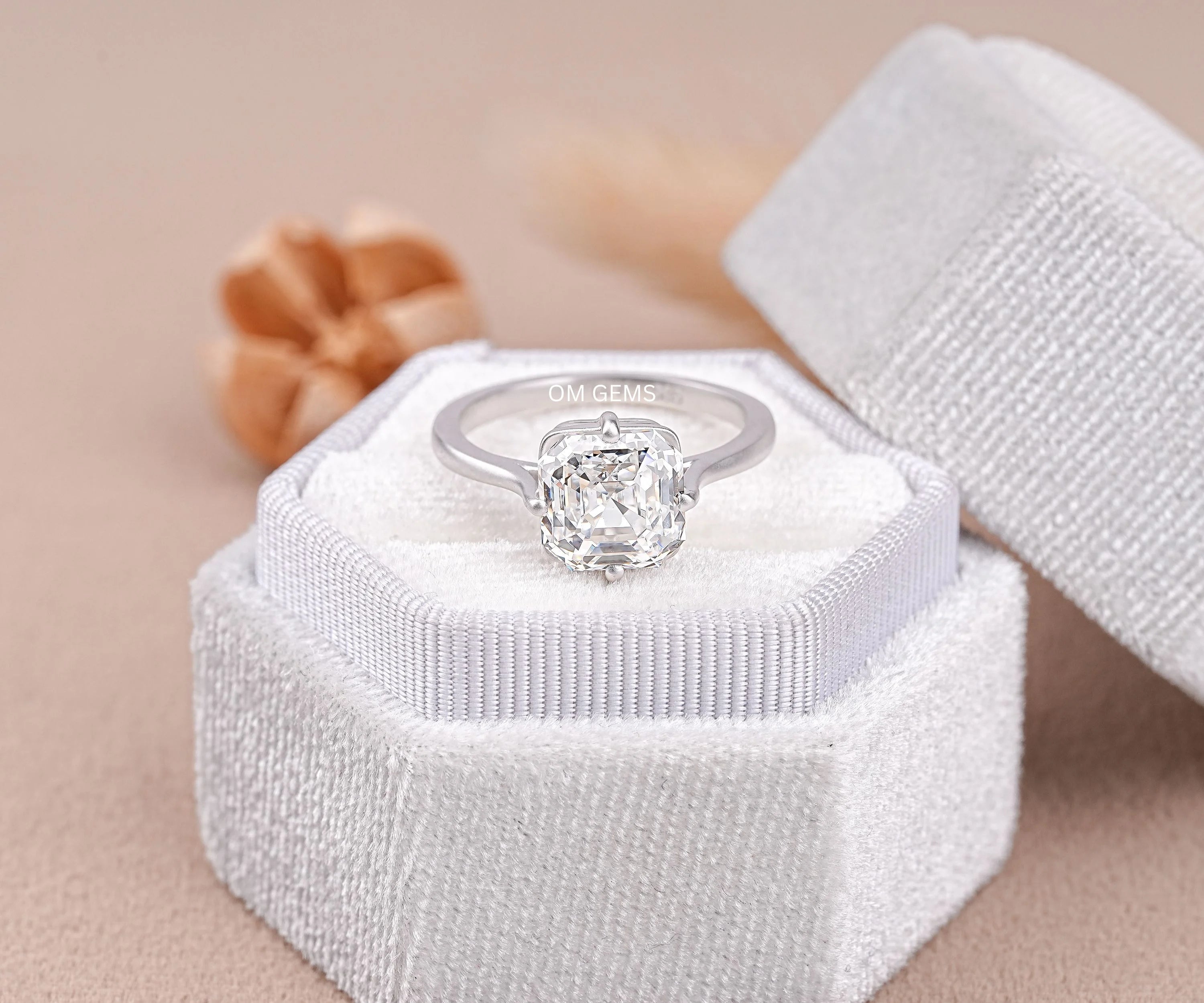 Asscher Cut Solitaire Engagement Ring