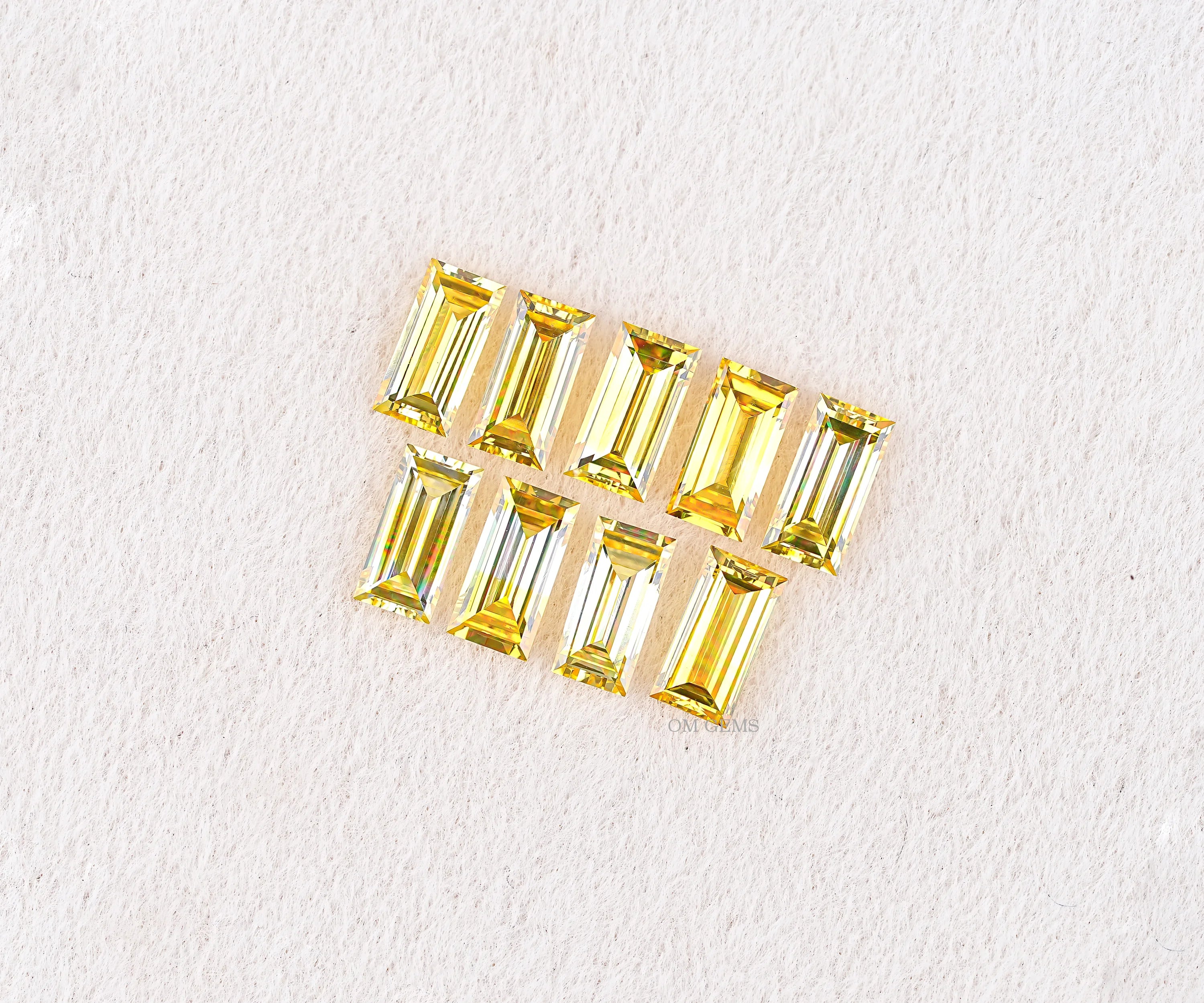 Yellow Baguette Cut Lab Grown Melee Diamond