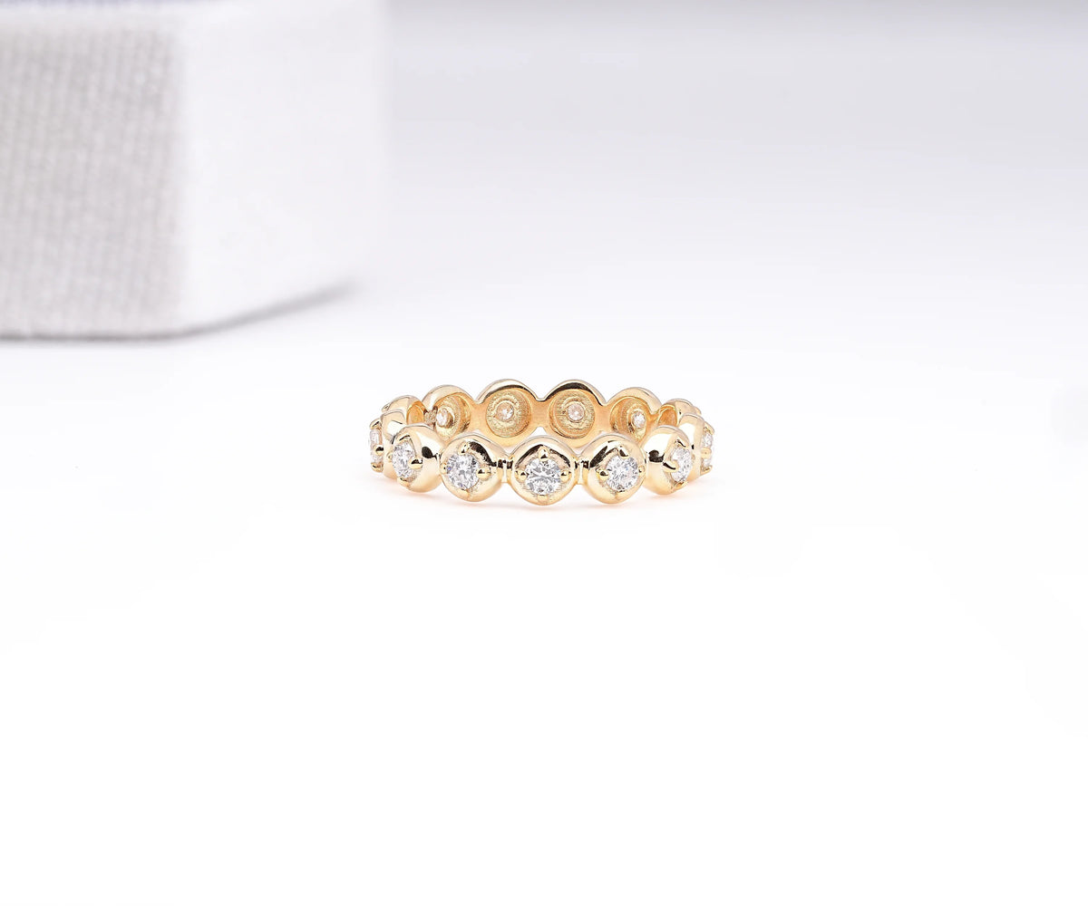 Bezel Bubble Full Eternity Round Lab Diamond Wedding Band