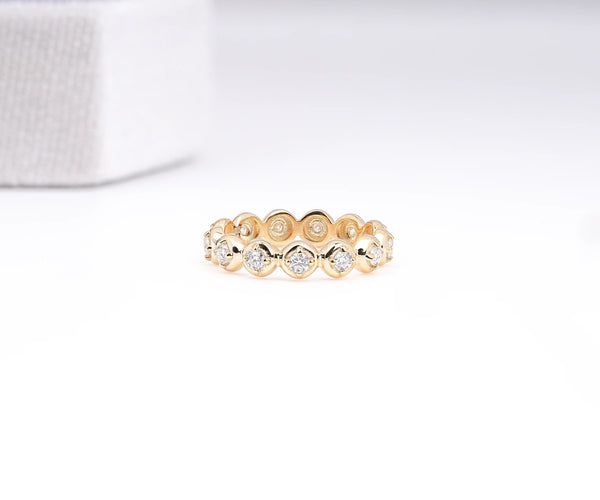 Bezel Bubble Full Eternity Round Lab Diamond Wedding Band