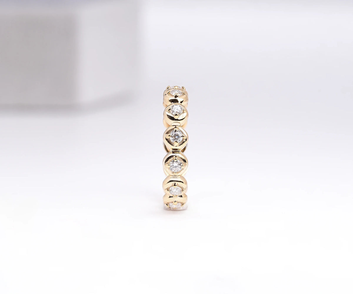 Bezel Bubble Full Eternity Round Lab Diamond Wedding Band