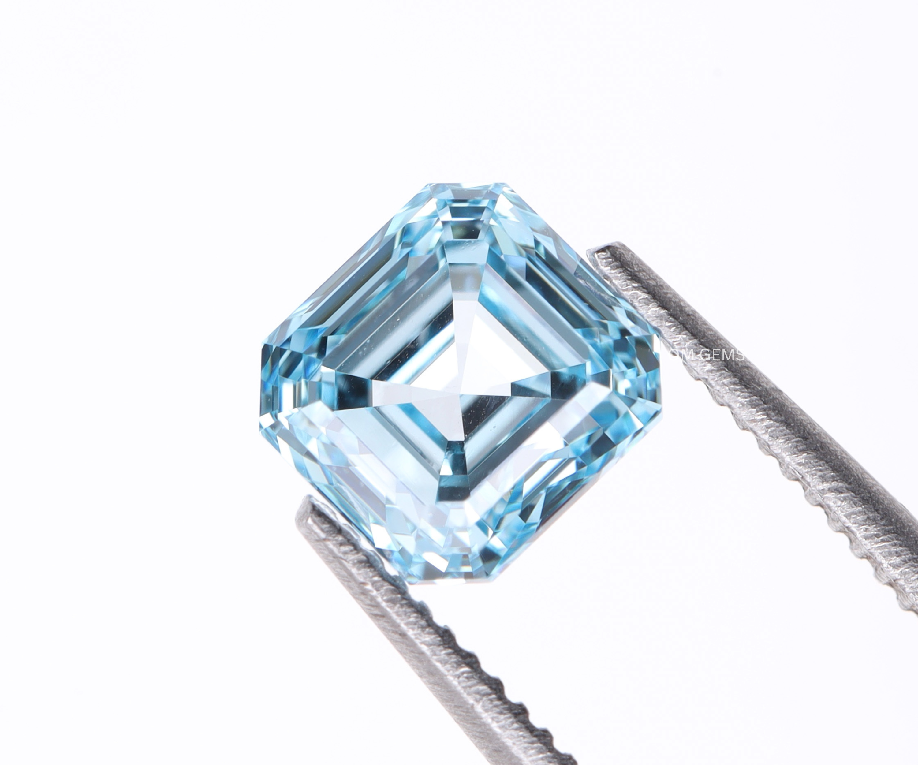 Fancy Blue Asscher Cut Lab Grown Diamond