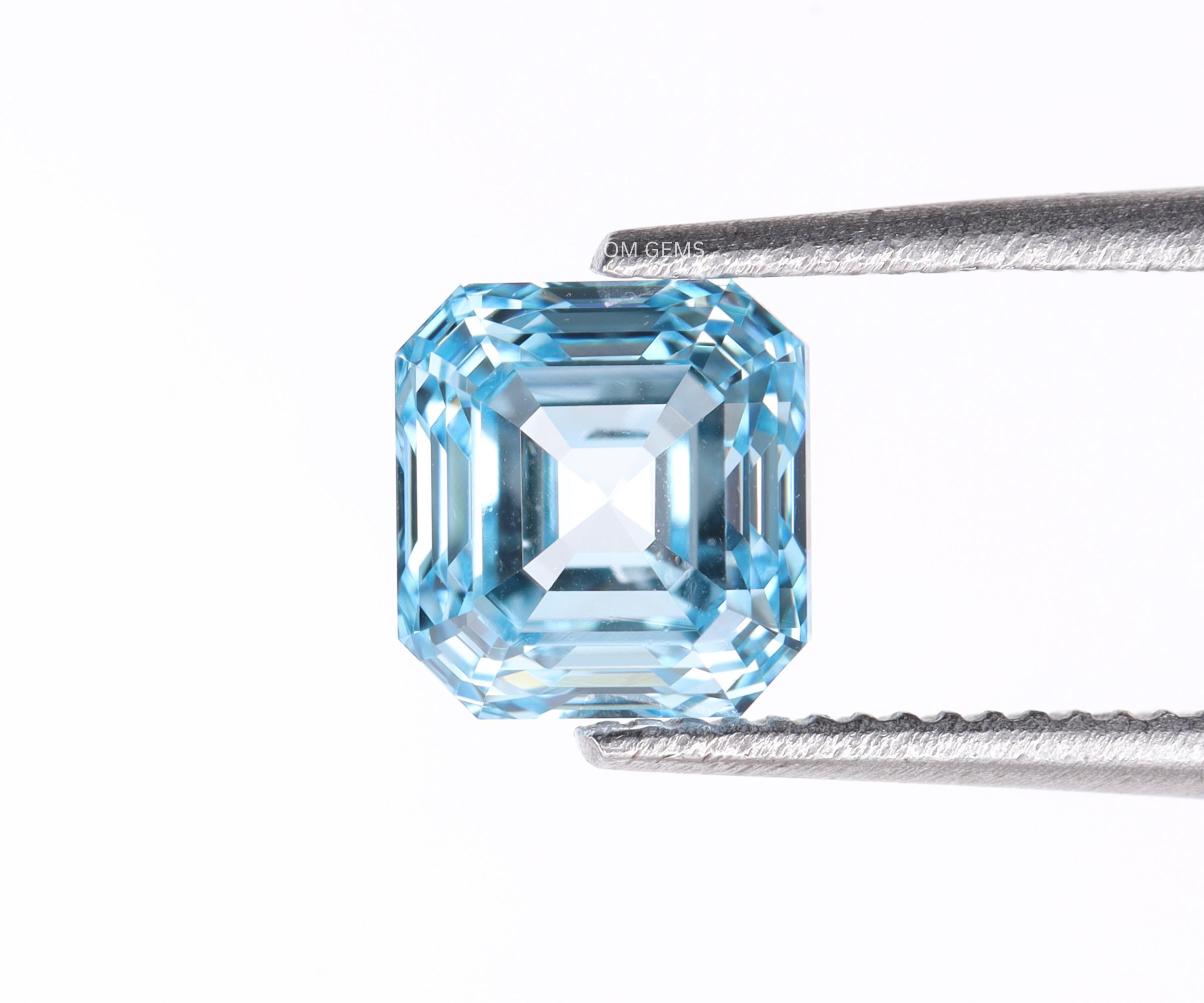 6.76 MM Blue Asscher Cut Lab Grown Diamond