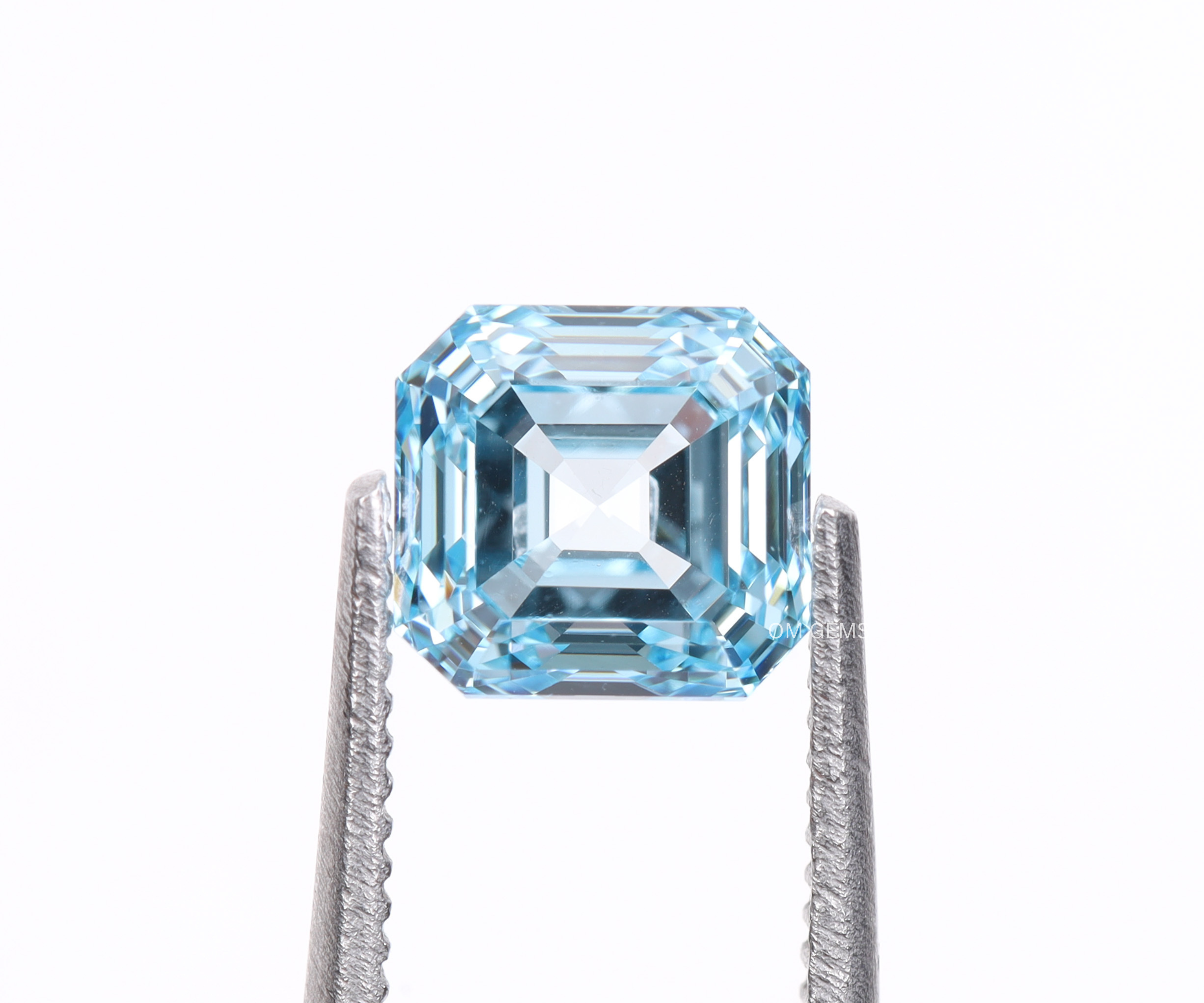 VVS Clarity Blue Asscher Cut Lab Grown Diamond
