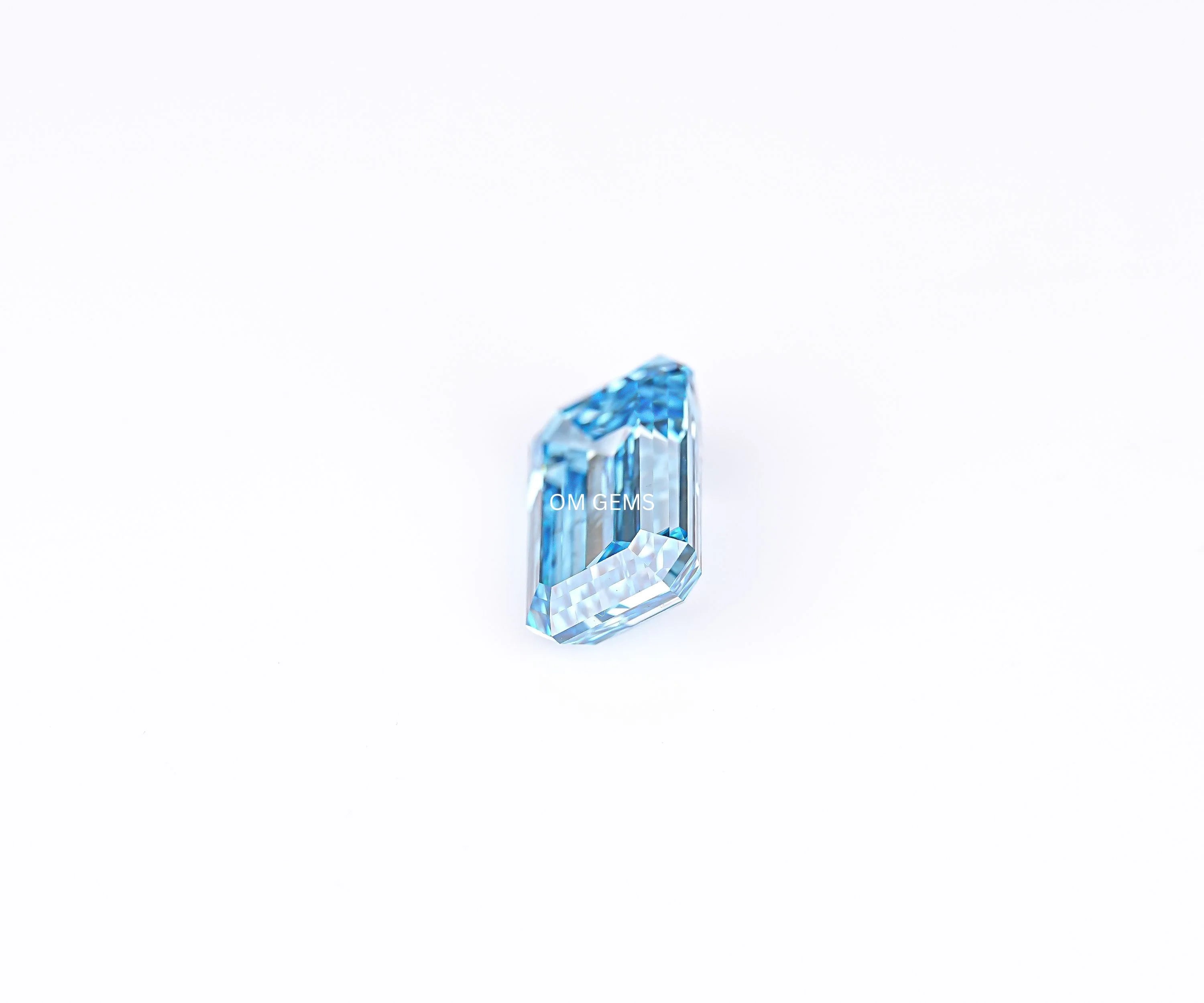 Blue Emerald Cut Lab Loose Diamond