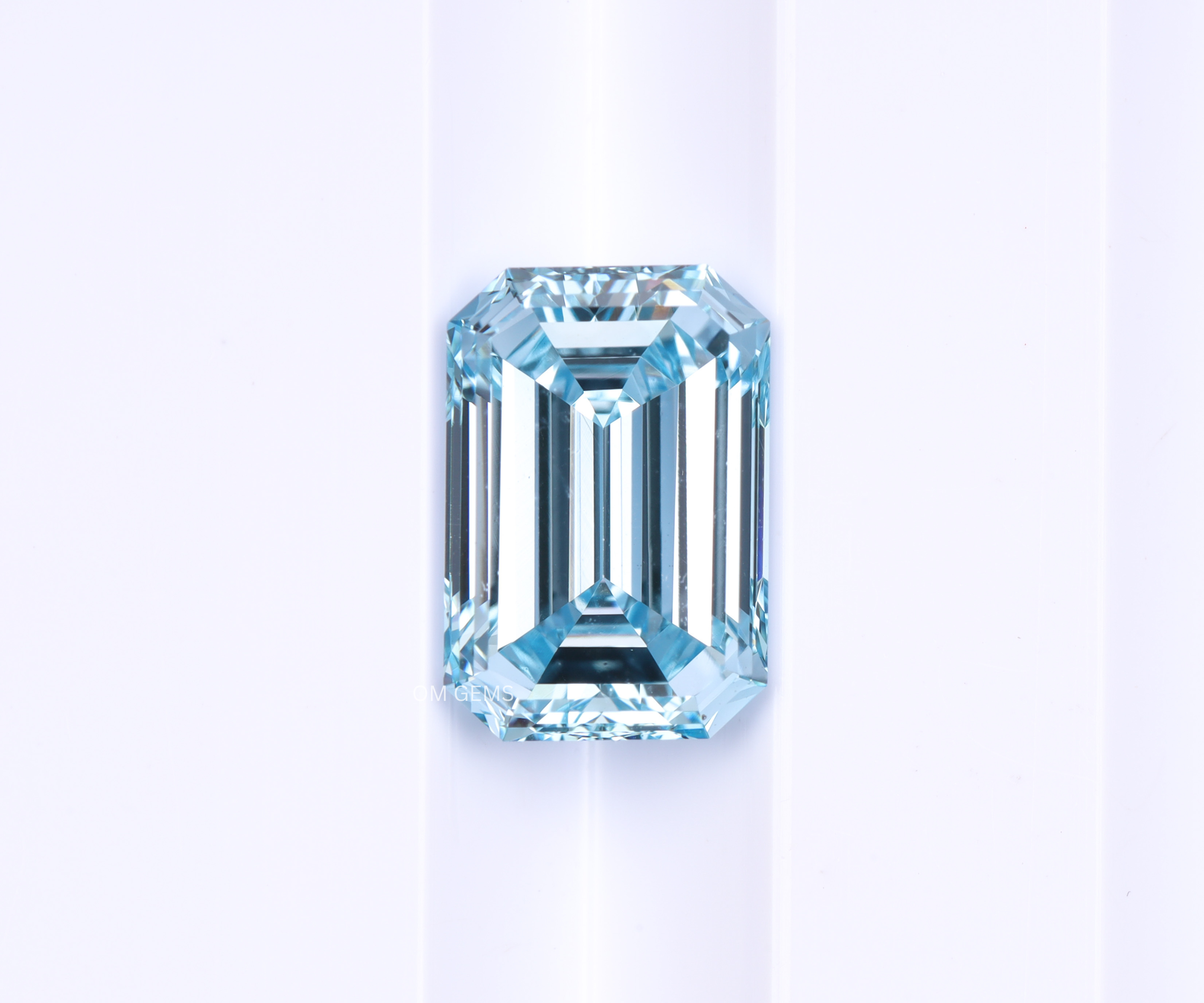 1.24 CT Blue Emerald Cut Lab Grown Diamond