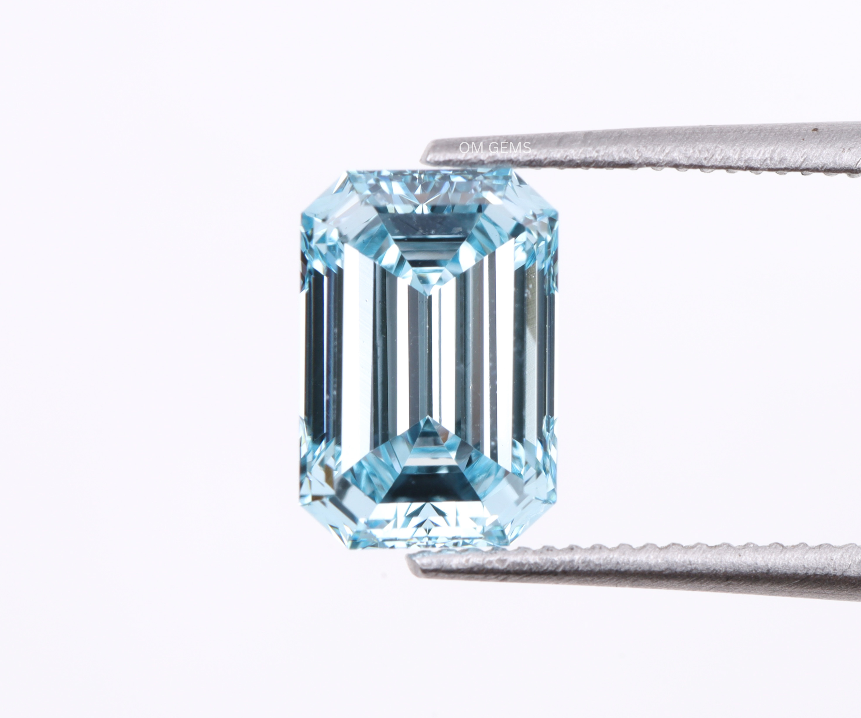 Fancy Blue Emerald Cut Lab Grown Diamond