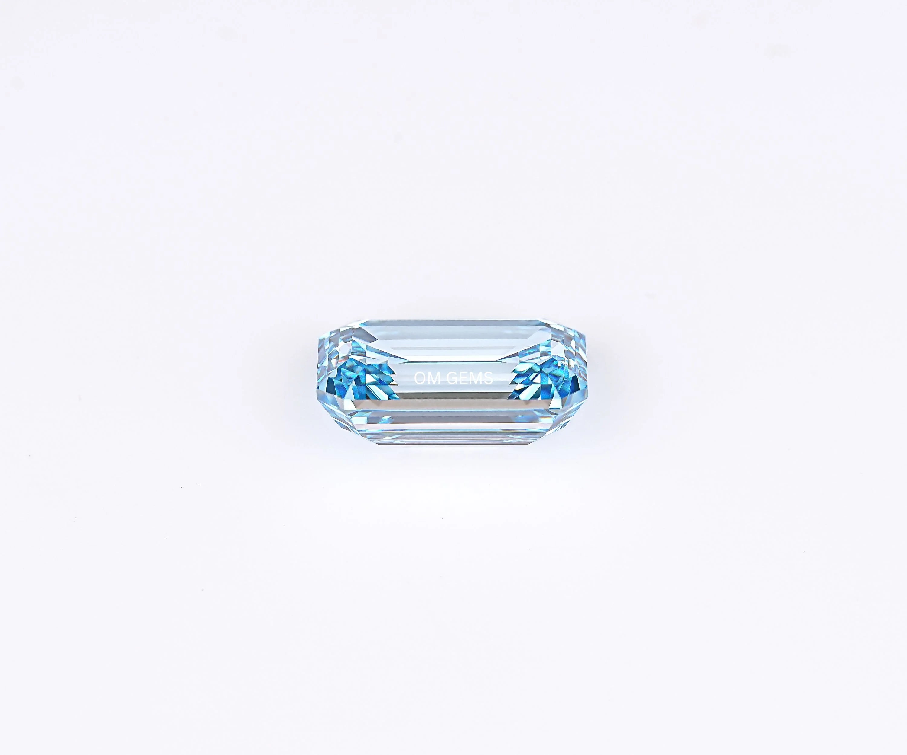 Blue Emerald Shape Lab Grown Loose Diamond
